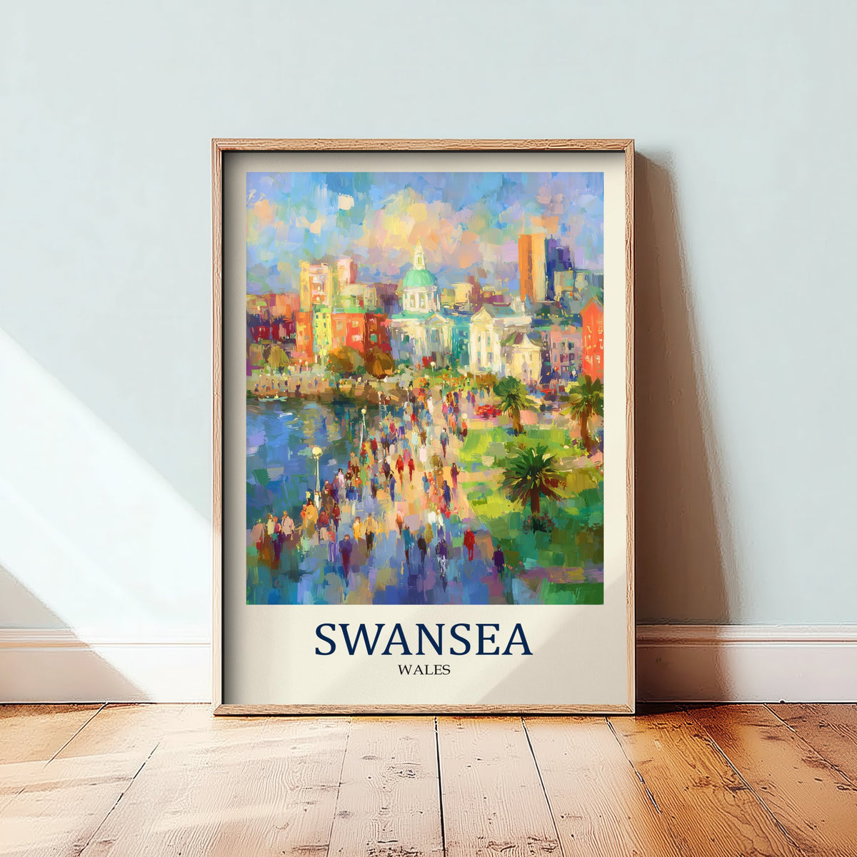 Swansea Wales Travel Poster - Impressionist City Art Print - Colourful Street Painting - Welsh Coast 3/3