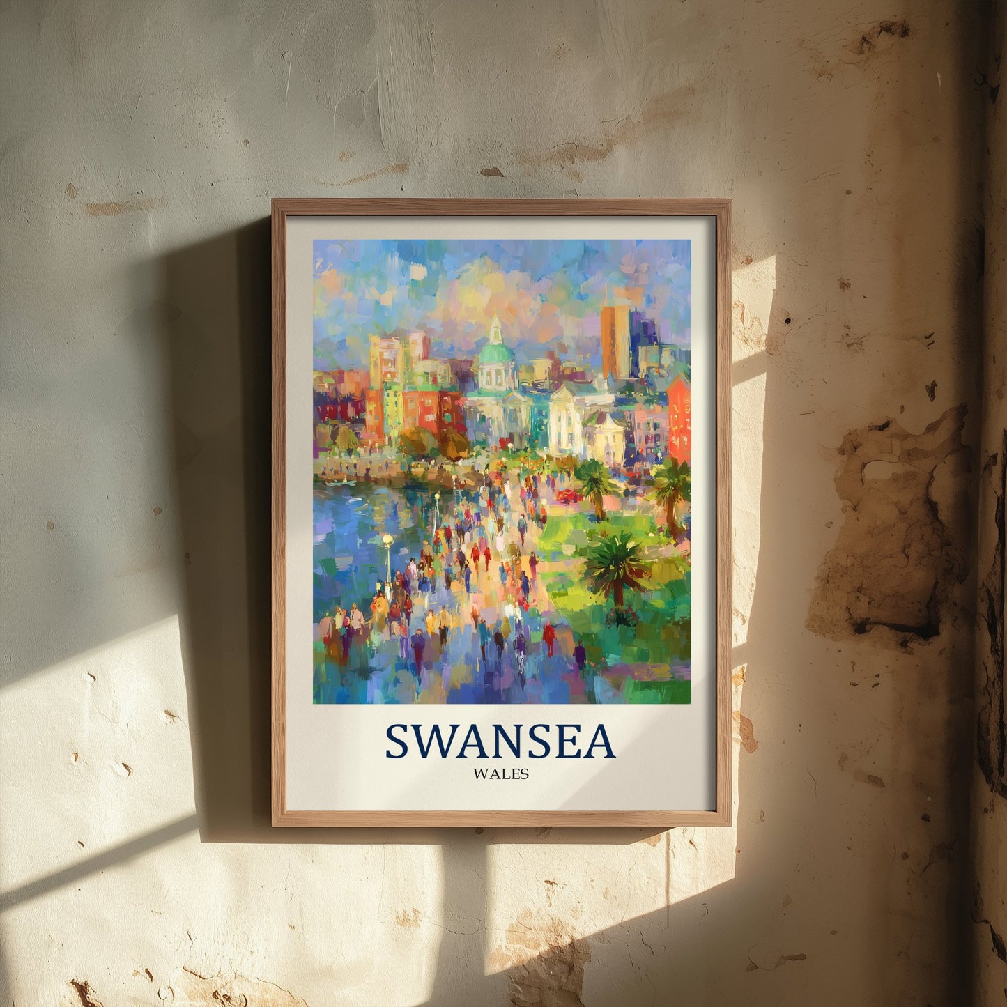 Swansea Wales Travel Poster - Impressionist City Art Print - Colourful Street Painting - Welsh Coast 3/3