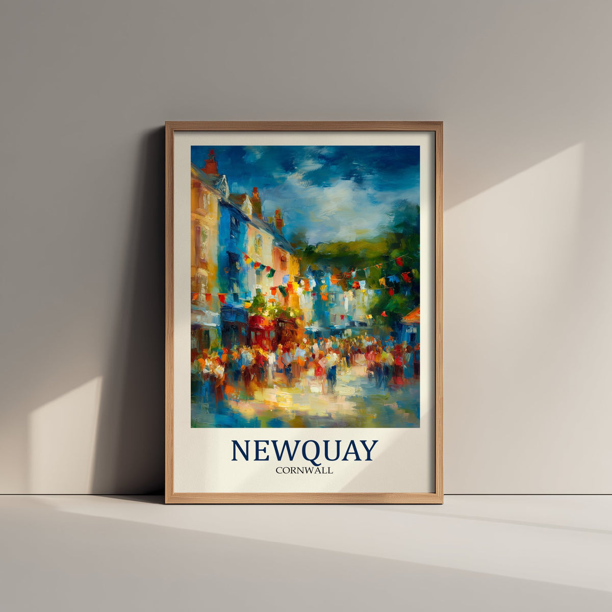 Newquay Cornwall Travel Poster - Impressionist Town Art Print - Colourful Street Painting - Cornish Coast 2/3