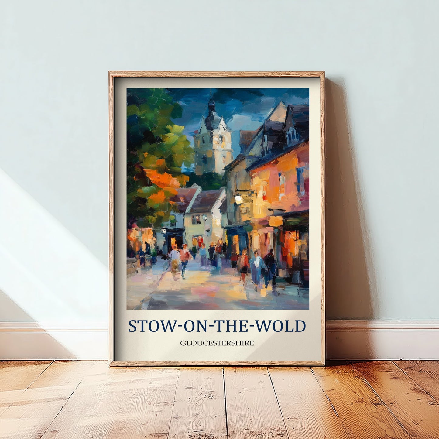 Stow-on-the-Wold Travel Poster - Impressionist Cotswolds Art Print - Colourful Street Painting - Gloucestershire 1/3