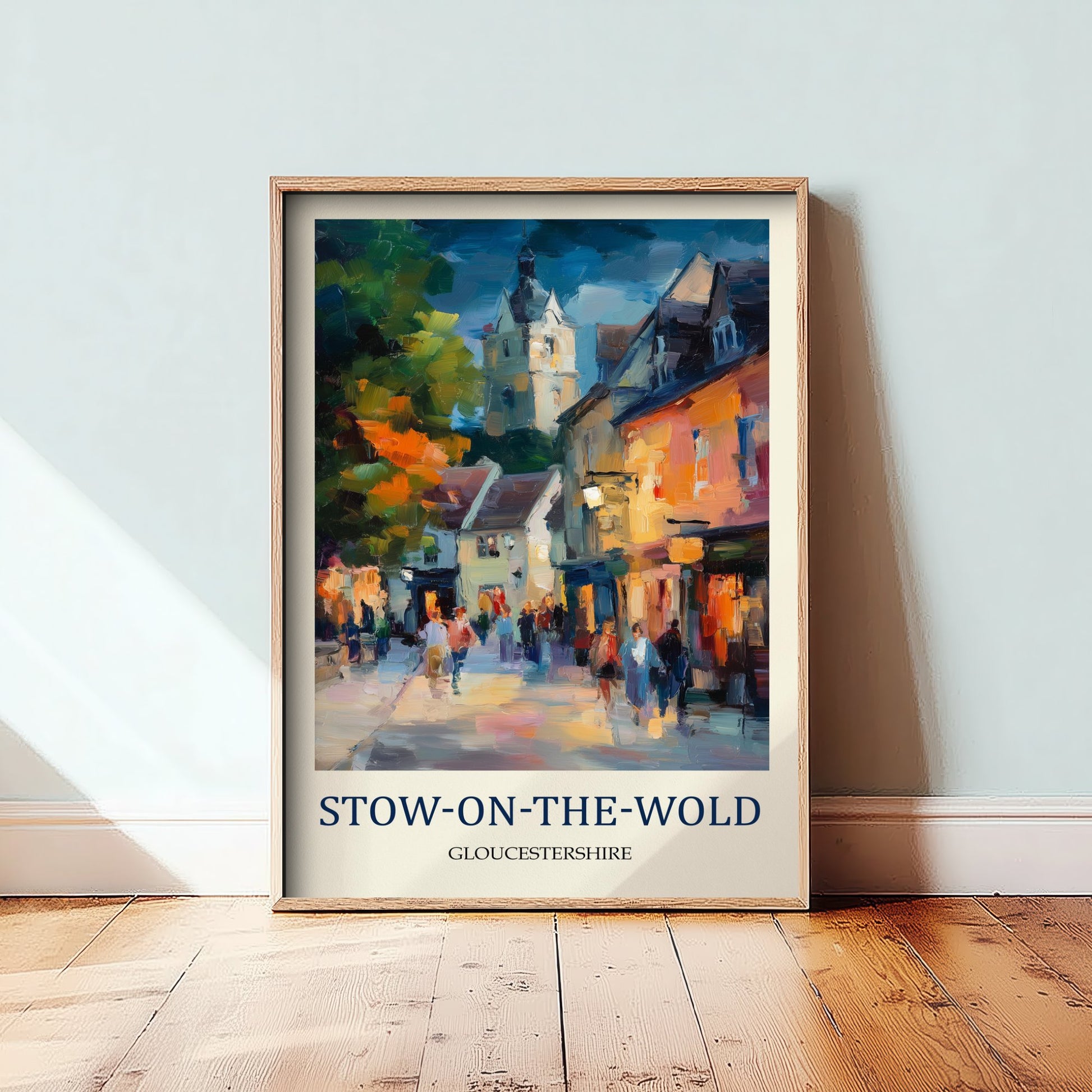 Stow-on-the-Wold Travel Poster - Impressionist Cotswolds Art Print - Colourful Street Painting - Gloucestershire 1/3