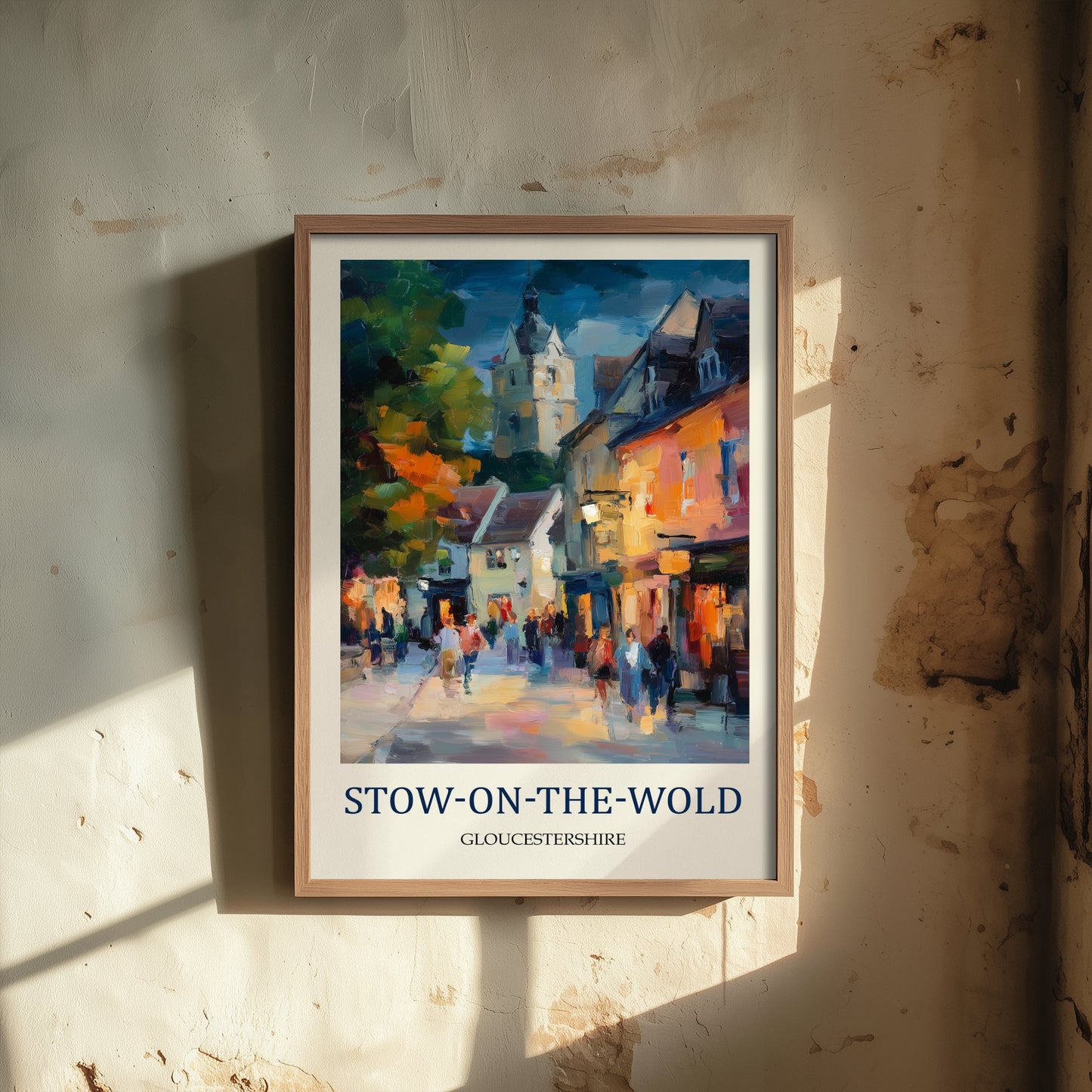 Stow-on-the-Wold Travel Poster - Impressionist Cotswolds Art Print - Colourful Street Painting - Gloucestershire 1/3