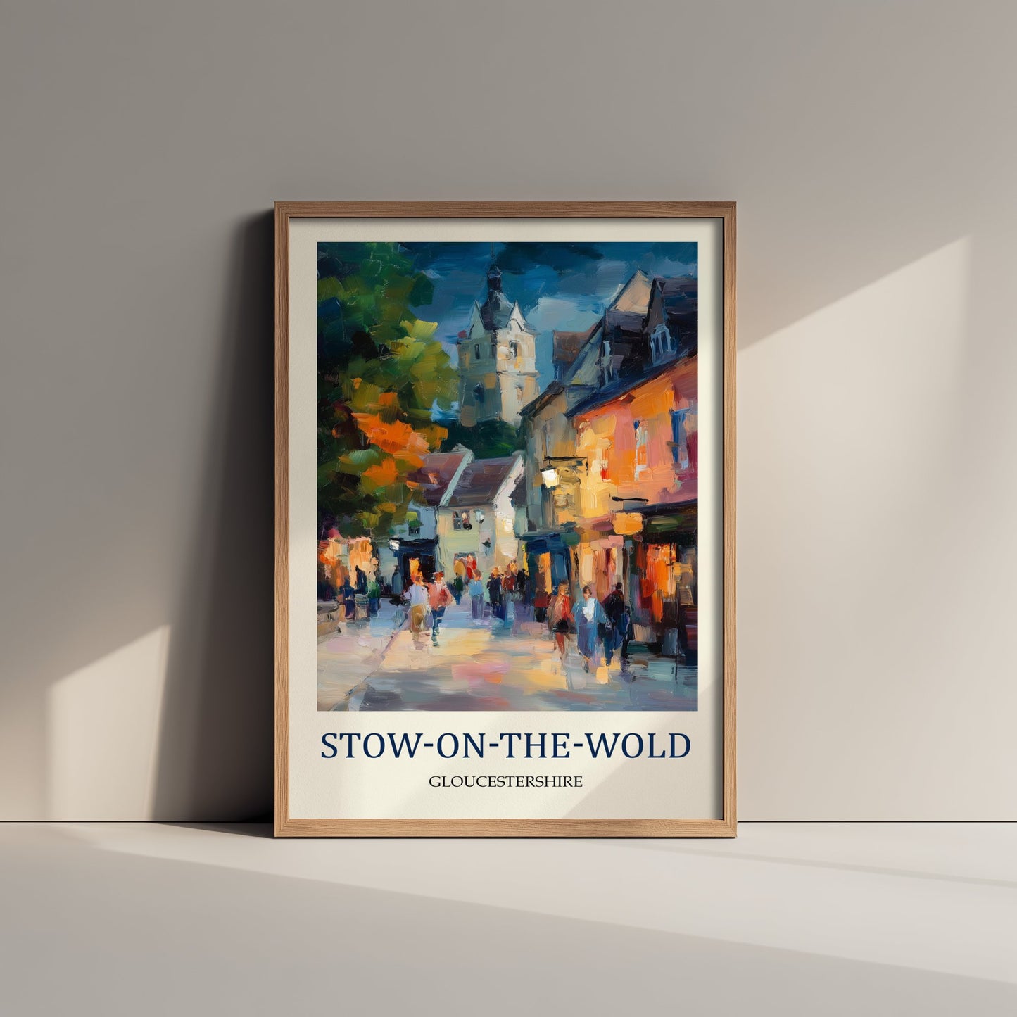 Stow-on-the-Wold Travel Poster - Impressionist Cotswolds Art Print - Colourful Street Painting - Gloucestershire 1/3