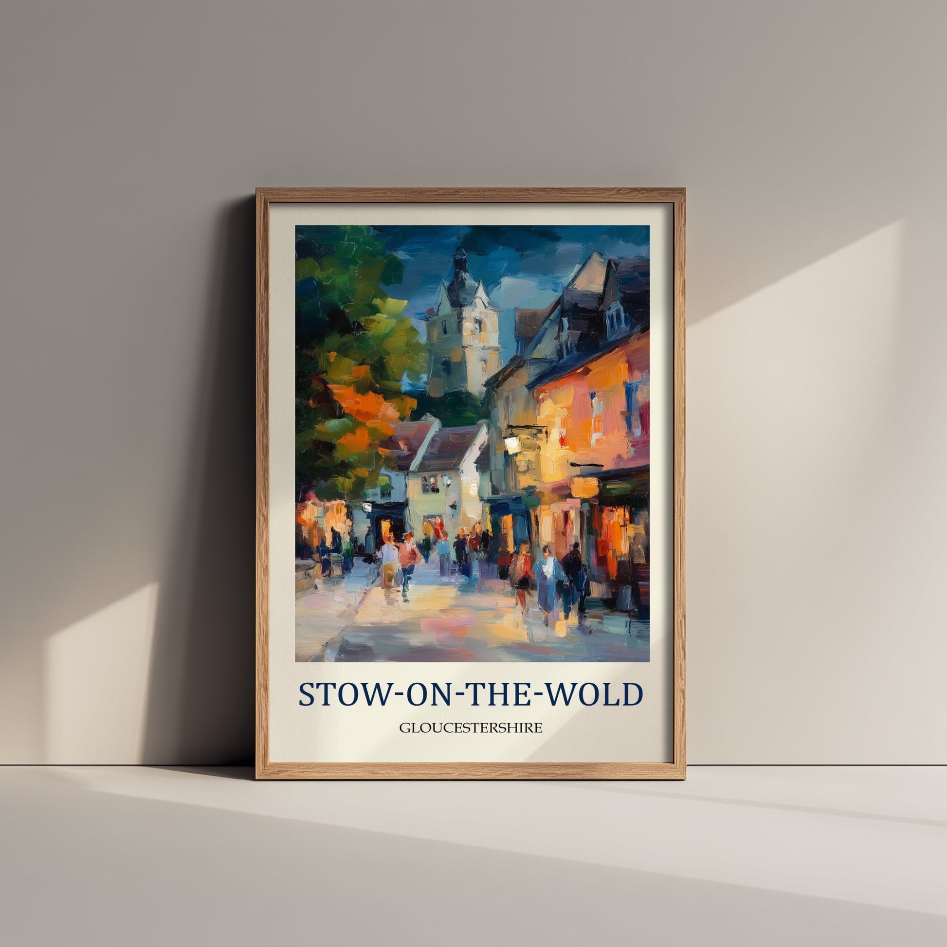 Stow-on-the-Wold Travel Poster - Impressionist Cotswolds Art Print - Colourful Street Painting - Gloucestershire 1/3