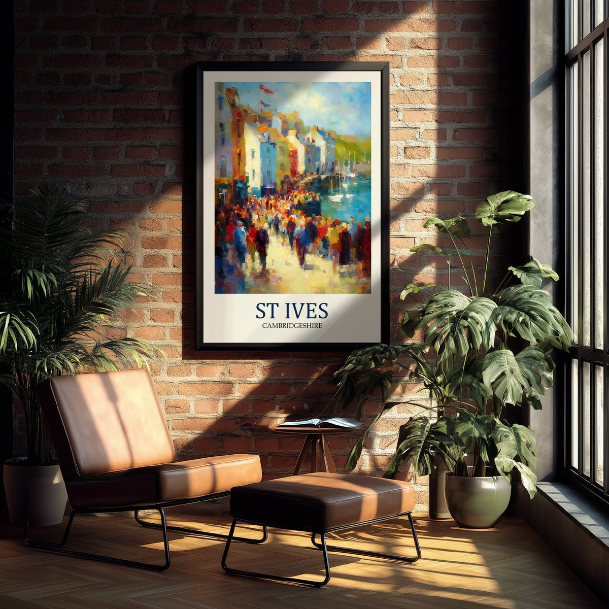 St Ives Cambridgeshire Travel Poster - Impressionist Town Art Print - Colourful Street Painting - East Anglia 3/3