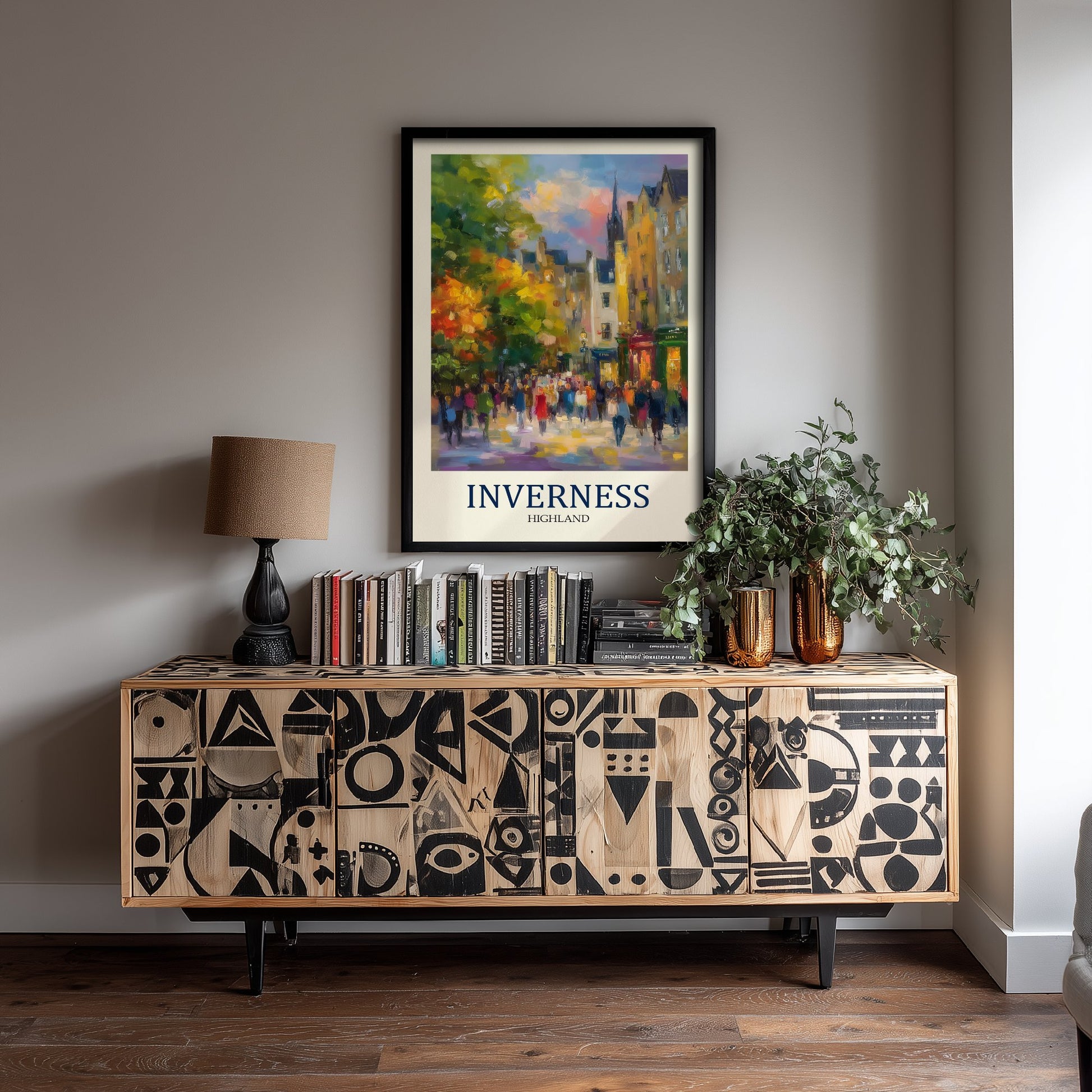 Inverness Travel Poster - Impressionist City Art Print - Colourful Street Painting - Scottish Highlands 1/3