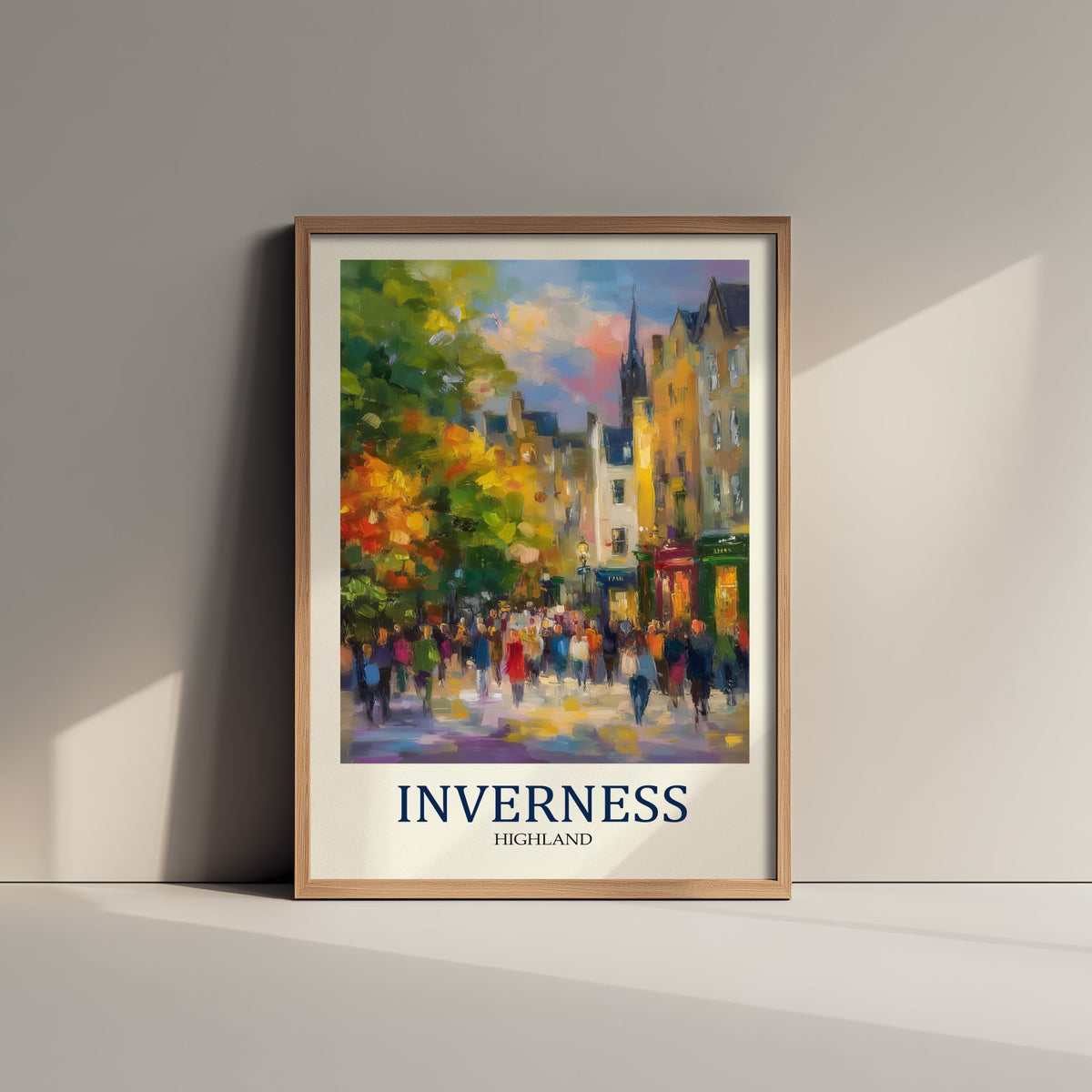 Inverness Travel Poster - Impressionist City Art Print - Colourful Street Painting - Scottish Highlands 1/3