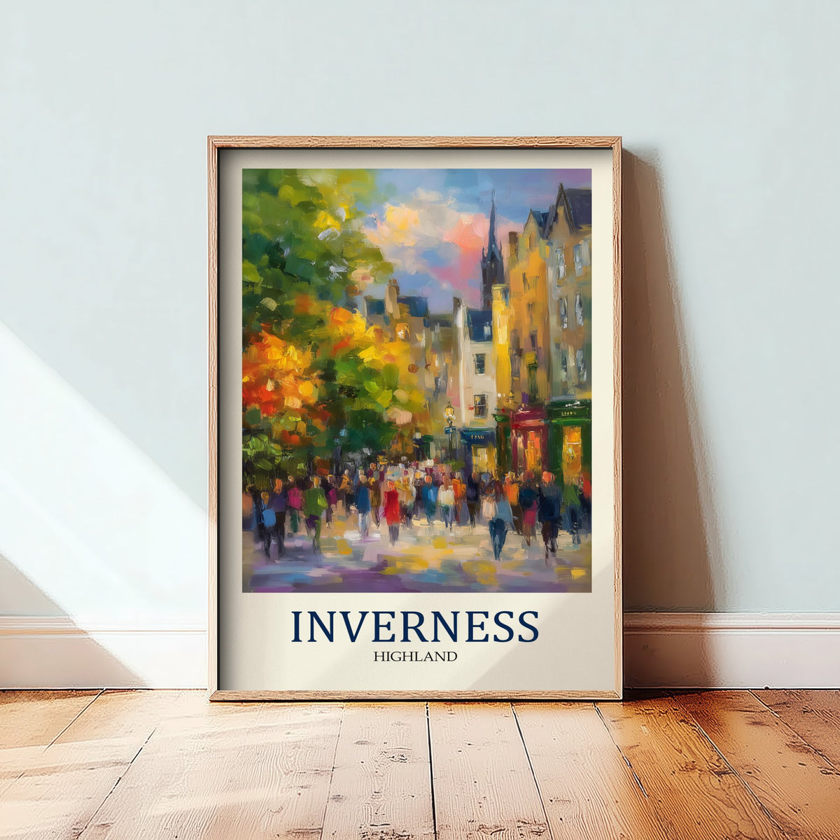 Inverness Travel Poster - Impressionist City Art Print - Colourful Street Painting - Scottish Highlands 1/3