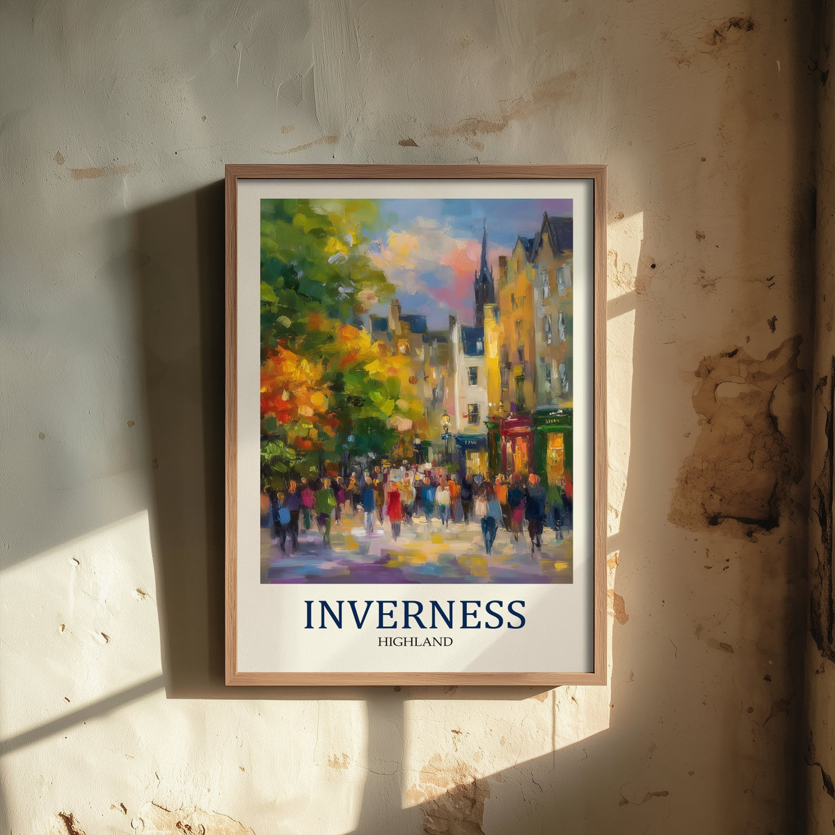 Inverness Travel Poster - Impressionist City Art Print - Colourful Street Painting - Scottish Highlands 1/3