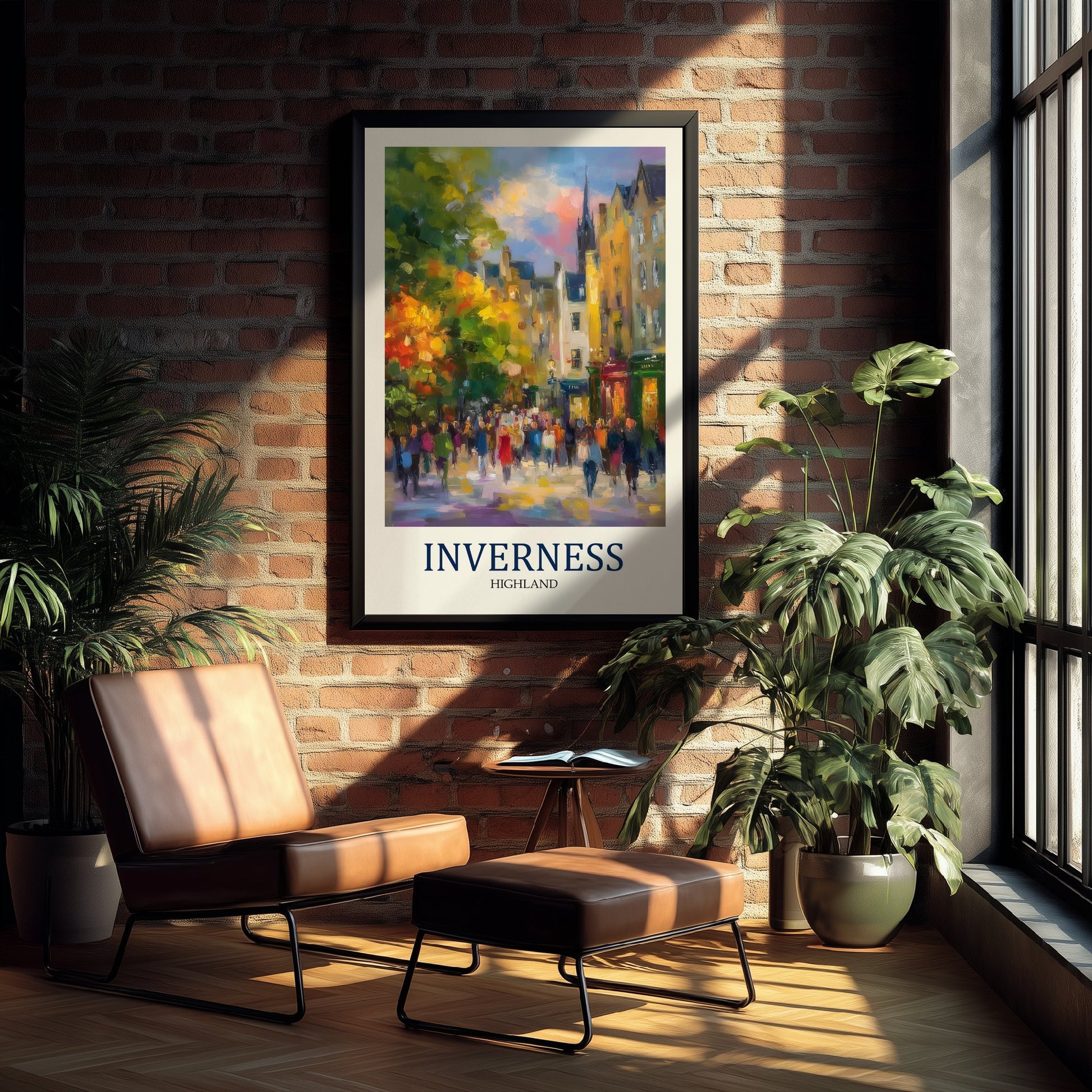 Inverness Travel Poster - Impressionist City Art Print - Colourful Street Painting - Scottish Highlands 1/3