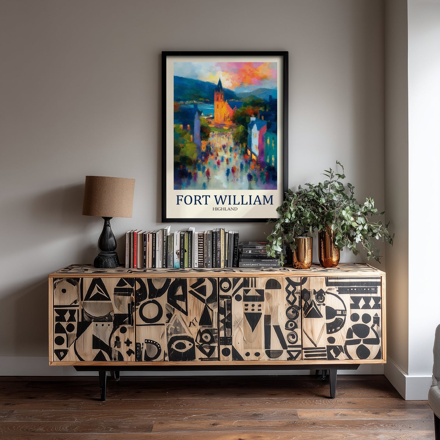 Fort William Travel Poster - Impressionist Town Art Print - Colourful Street Painting - Scottish Highlands 2/3