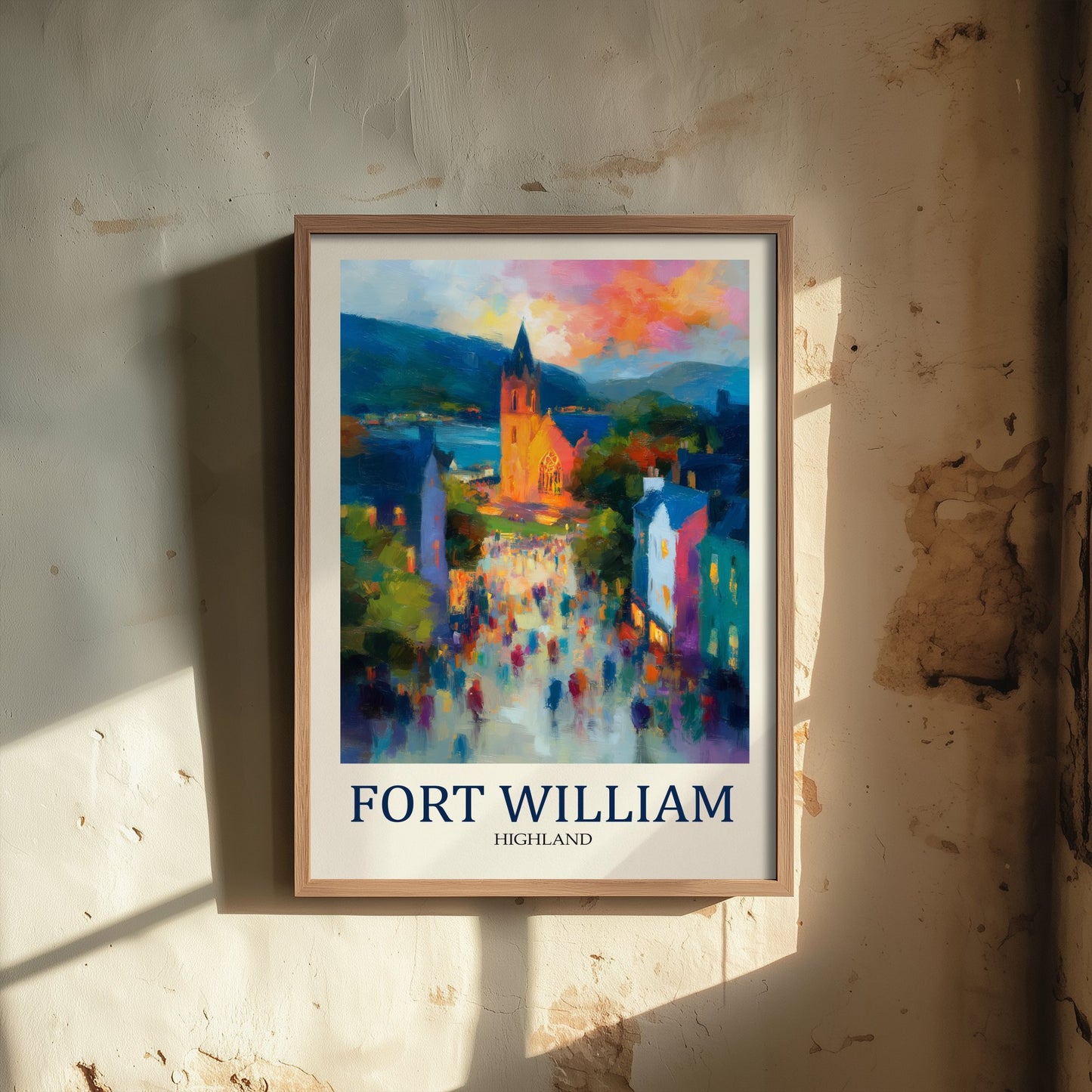 Fort William Travel Poster - Impressionist Town Art Print - Colourful Street Painting - Scottish Highlands 2/3