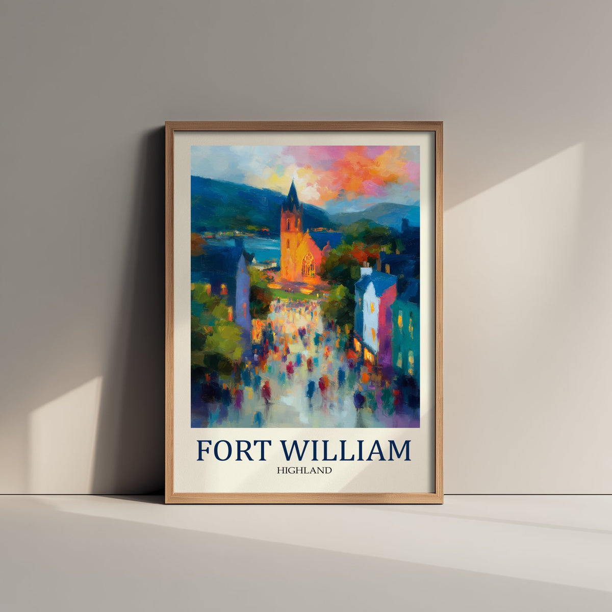 Fort William Travel Poster - Impressionist Town Art Print - Colourful Street Painting - Scottish Highlands 2/3