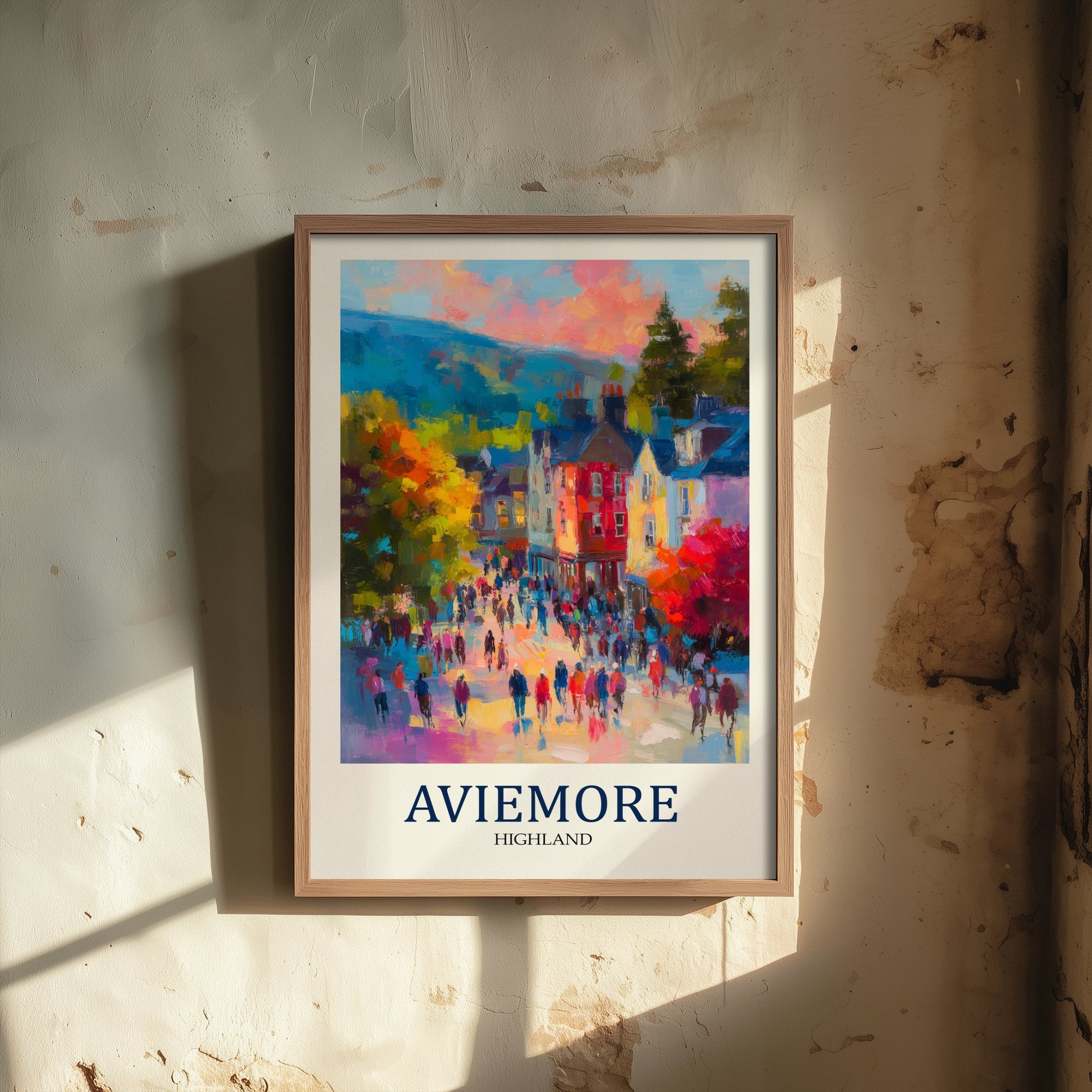 Aviemore Travel Poster - Impressionist Town Art Print - Colourful Street Painting - Scottish Highlands 3/3