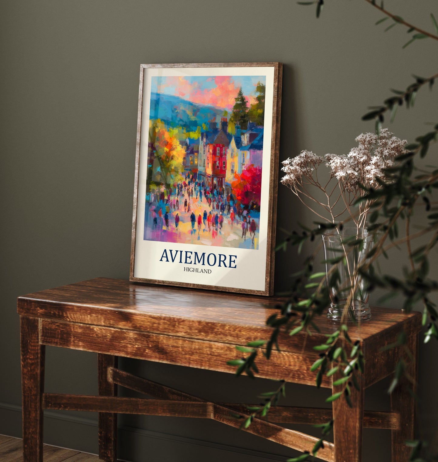 Aviemore Travel Poster - Impressionist Town Art Print - Colourful Street Painting - Scottish Highlands 3/3