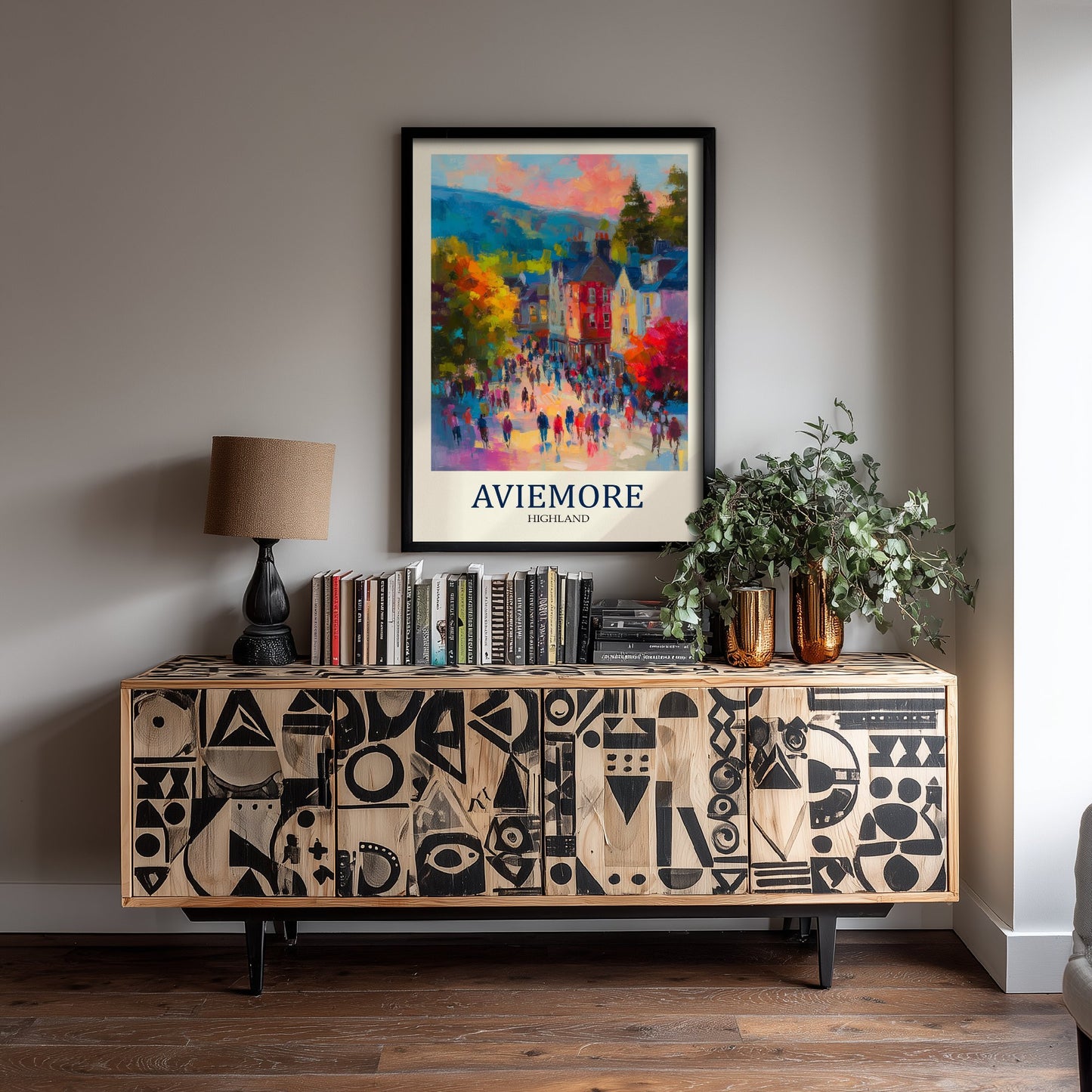 Aviemore Travel Poster - Impressionist Town Art Print - Colourful Street Painting - Scottish Highlands 3/3