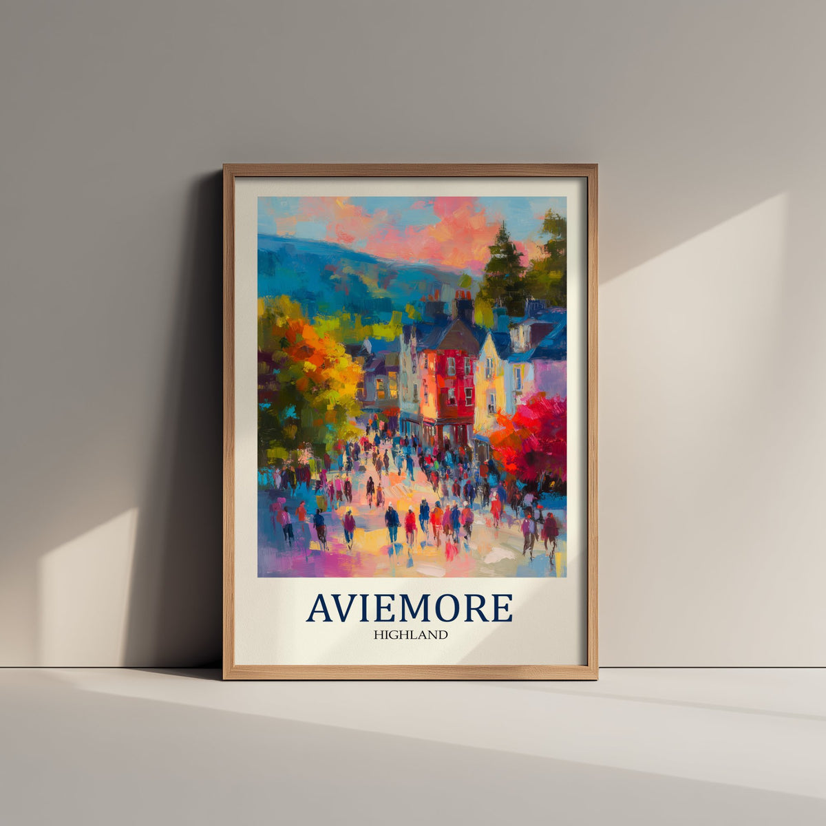 Aviemore Travel Poster - Impressionist Town Art Print - Colourful Street Painting - Scottish Highlands 3/3