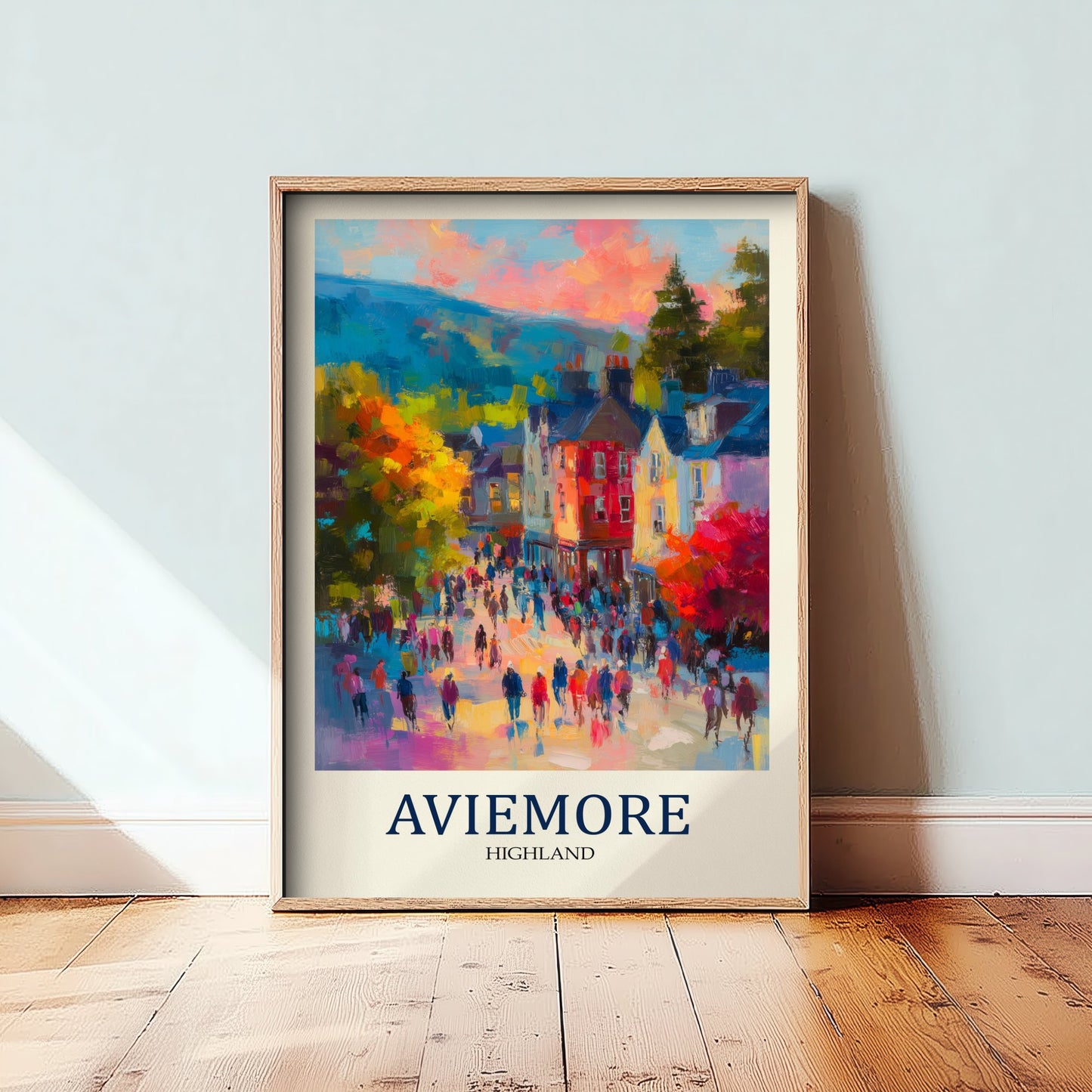 Aviemore Travel Poster - Impressionist Town Art Print - Colourful Street Painting - Scottish Highlands 3/3