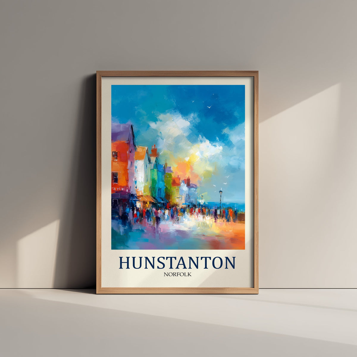 Hunstanton Norfolk Travel Poster - Impressionist Town Art Print - Colourful Street Painting - Norfolk Coast 3/3