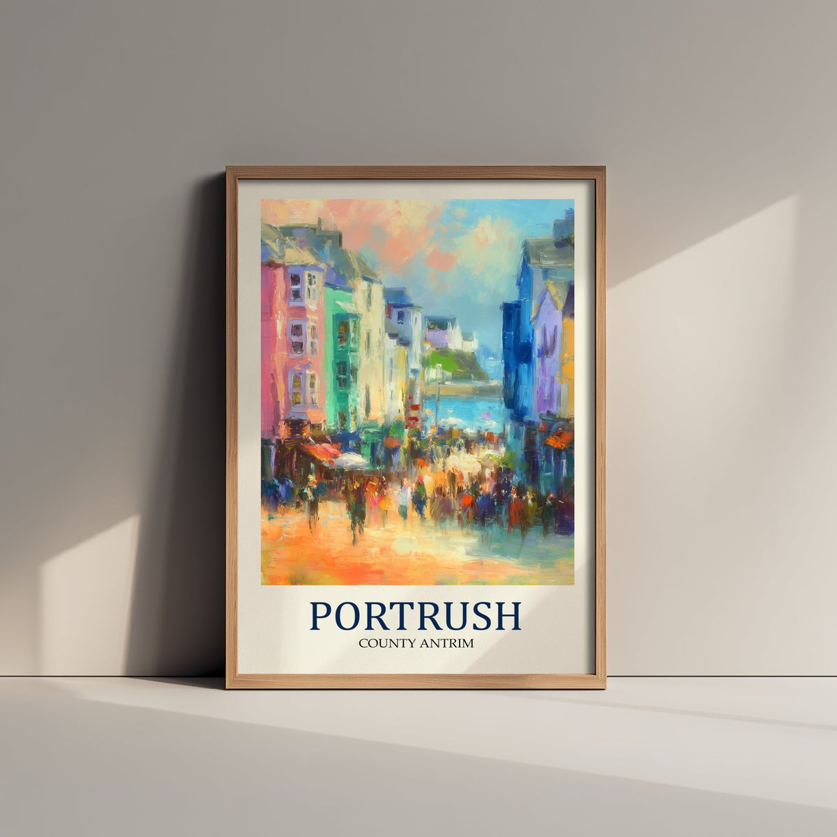 Portrush Travel Poster - Impressionist Town Art Print - Colourful Street Painting - County Antrim 1/3
