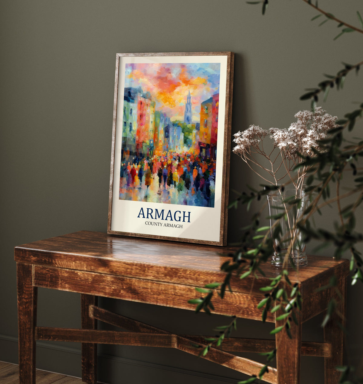 Armagh Travel Poster - Impressionist City Art Print - Colourful Street Painting - Northern Ireland 3/3