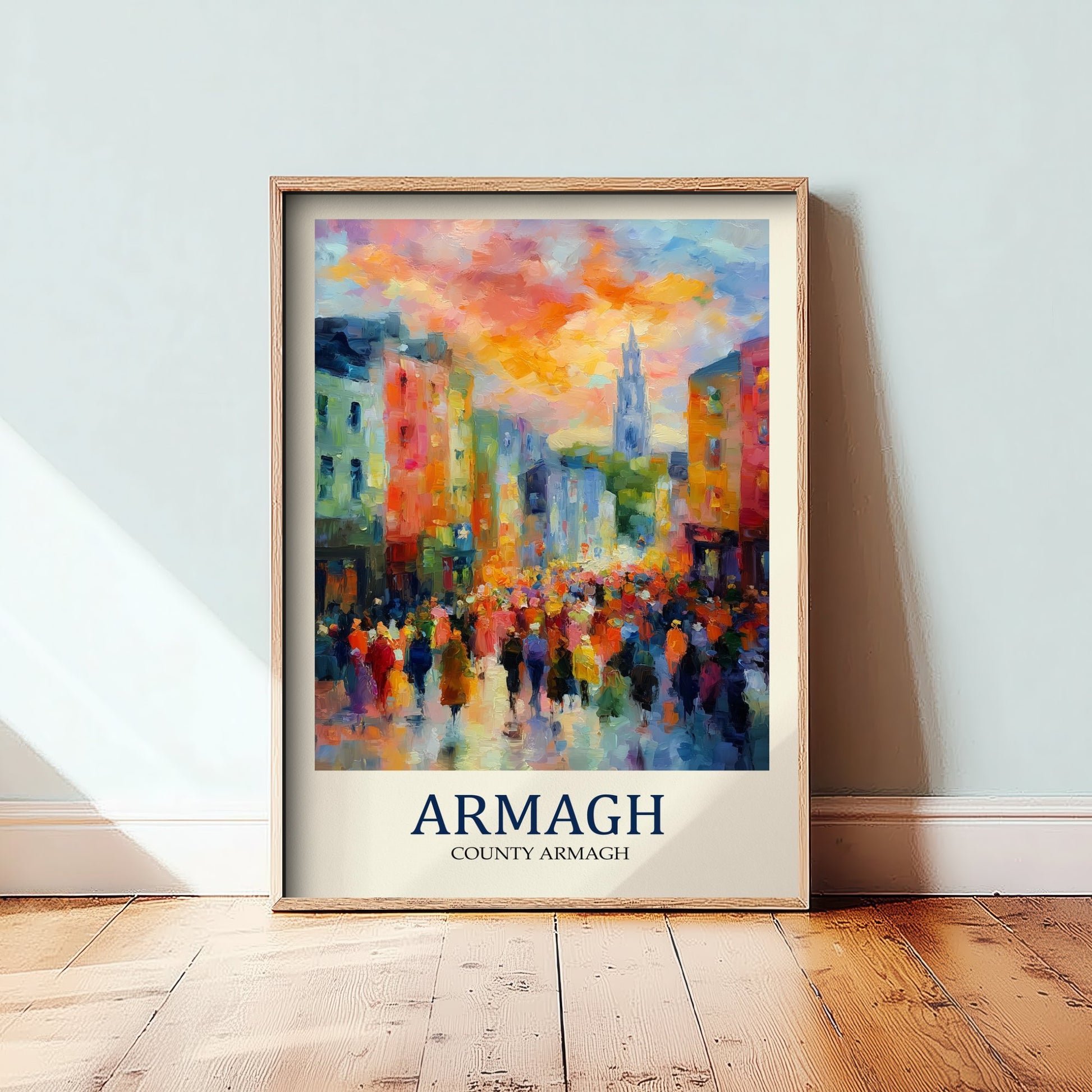 Armagh Travel Poster - Impressionist City Art Print - Colourful Street Painting - Northern Ireland 3/3