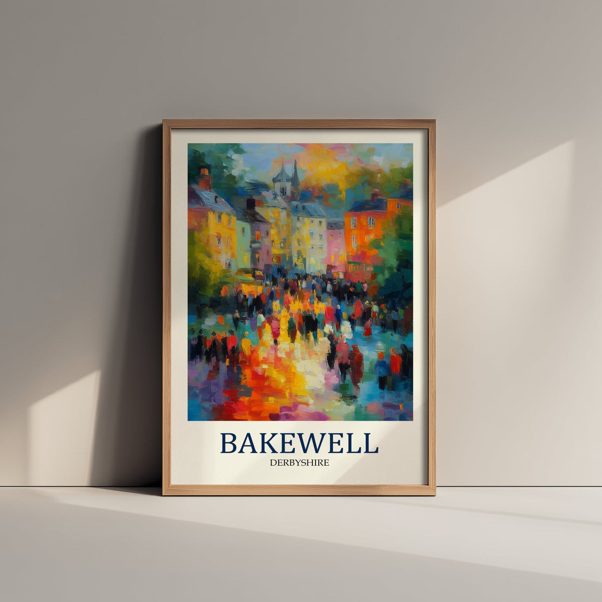 Bakewell Travel Poster - Impressionist Town Art Print - Colourful Street Painting - Peak District 1/3