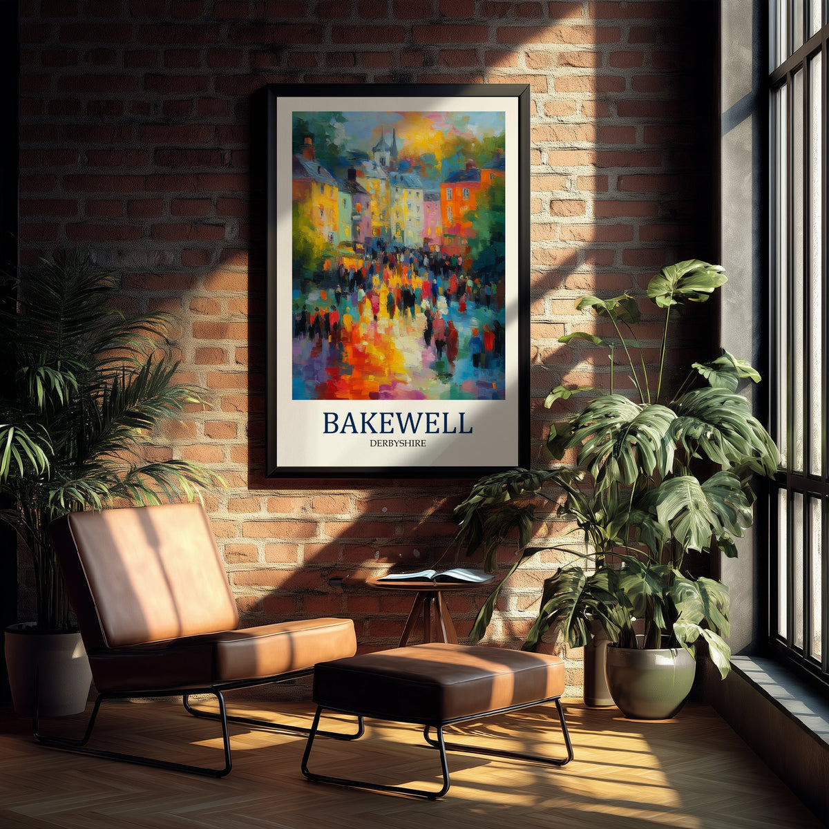 Bakewell Travel Poster - Impressionist Town Art Print - Colourful Street Painting - Peak District 1/3