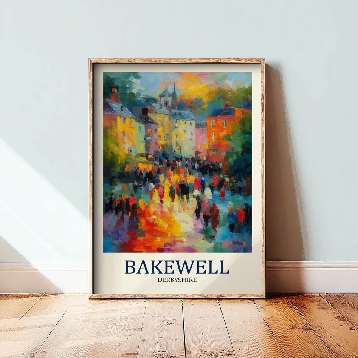Bakewell Travel Poster - Impressionist Town Art Print - Colourful Street Painting - Peak District 1/3