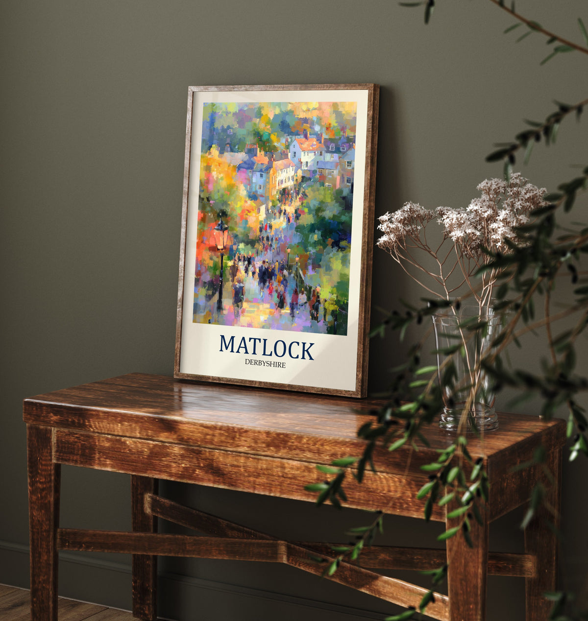 Matlock Travel Poster - Impressionist Town Art Print - Colourful Street Painting - Peak District 2/3