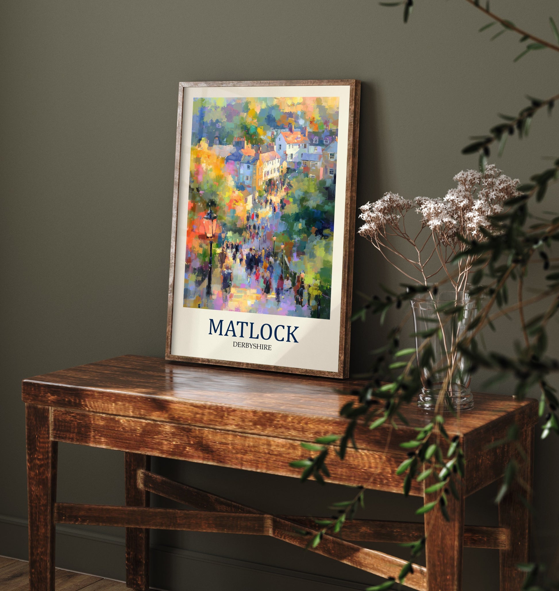 Matlock Travel Poster - Impressionist Town Art Print - Colourful Street Painting - Peak District 2/3