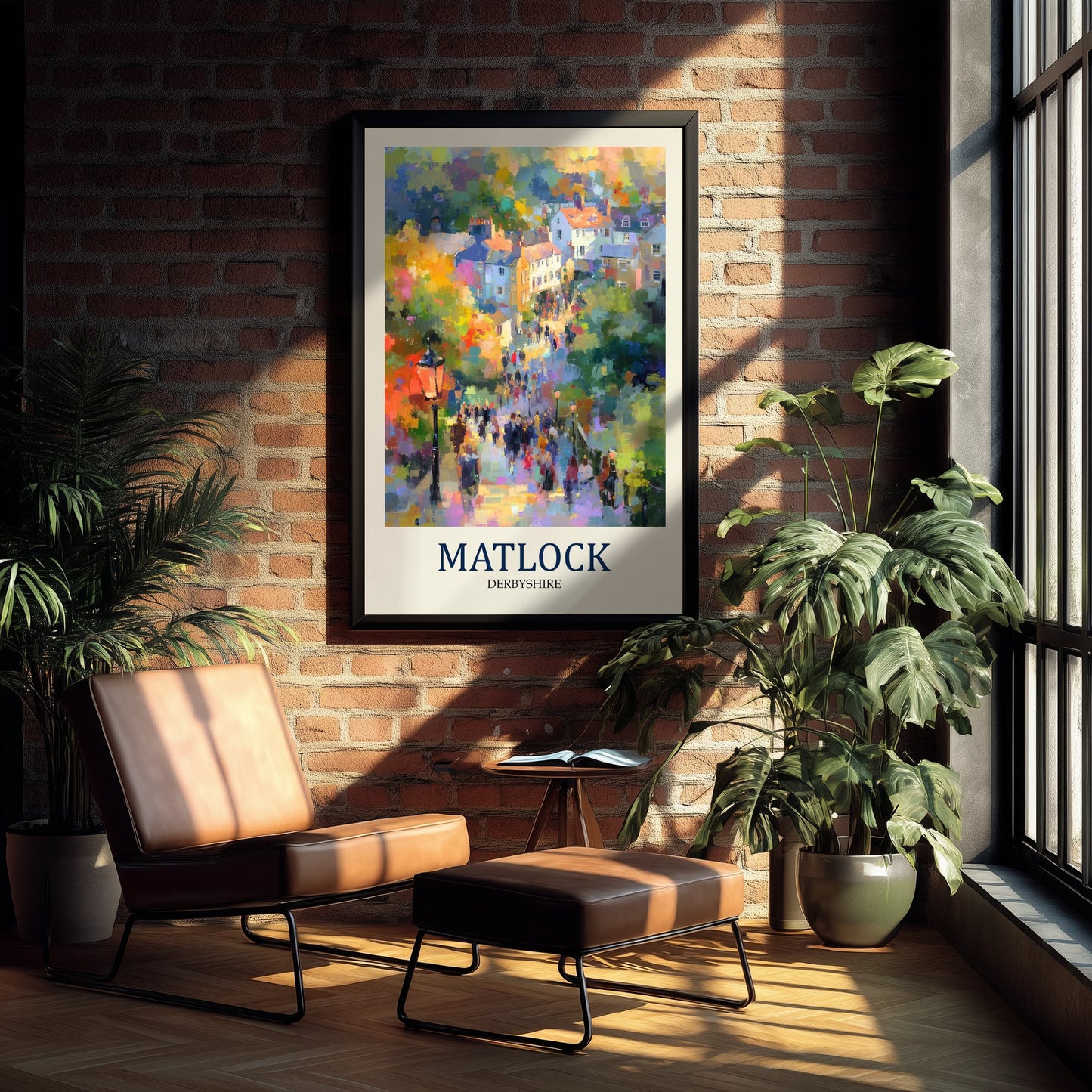 Matlock Travel Poster - Impressionist Town Art Print - Colourful Street Painting - Peak District 2/3