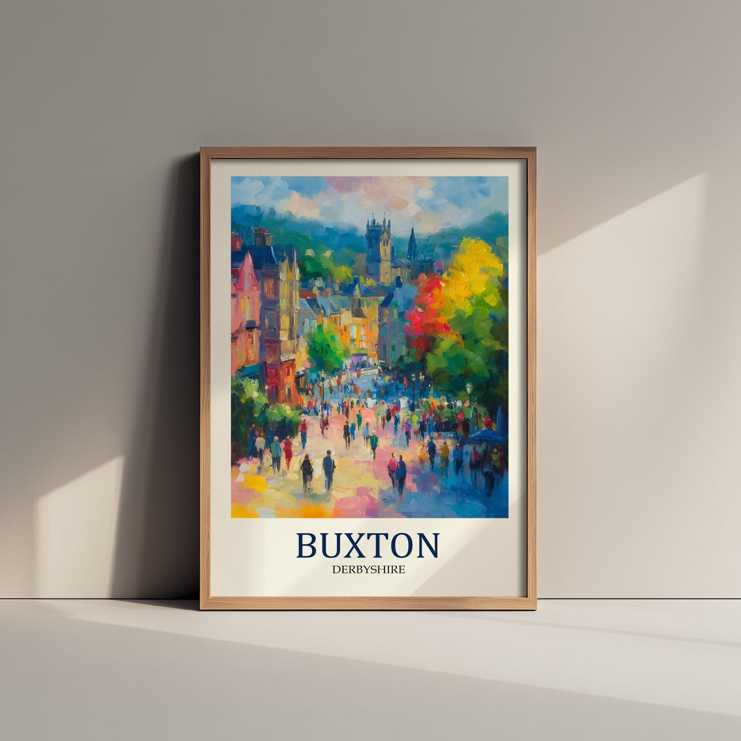 Buxton Travel Poster - Impressionist Town Art Print - Colourful Street Painting - Peak District 3/3