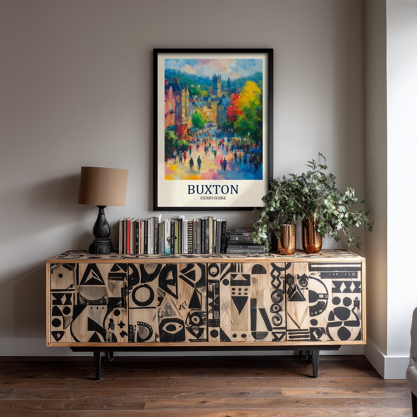 Buxton Travel Poster - Impressionist Town Art Print - Colourful Street Painting - Peak District 3/3
