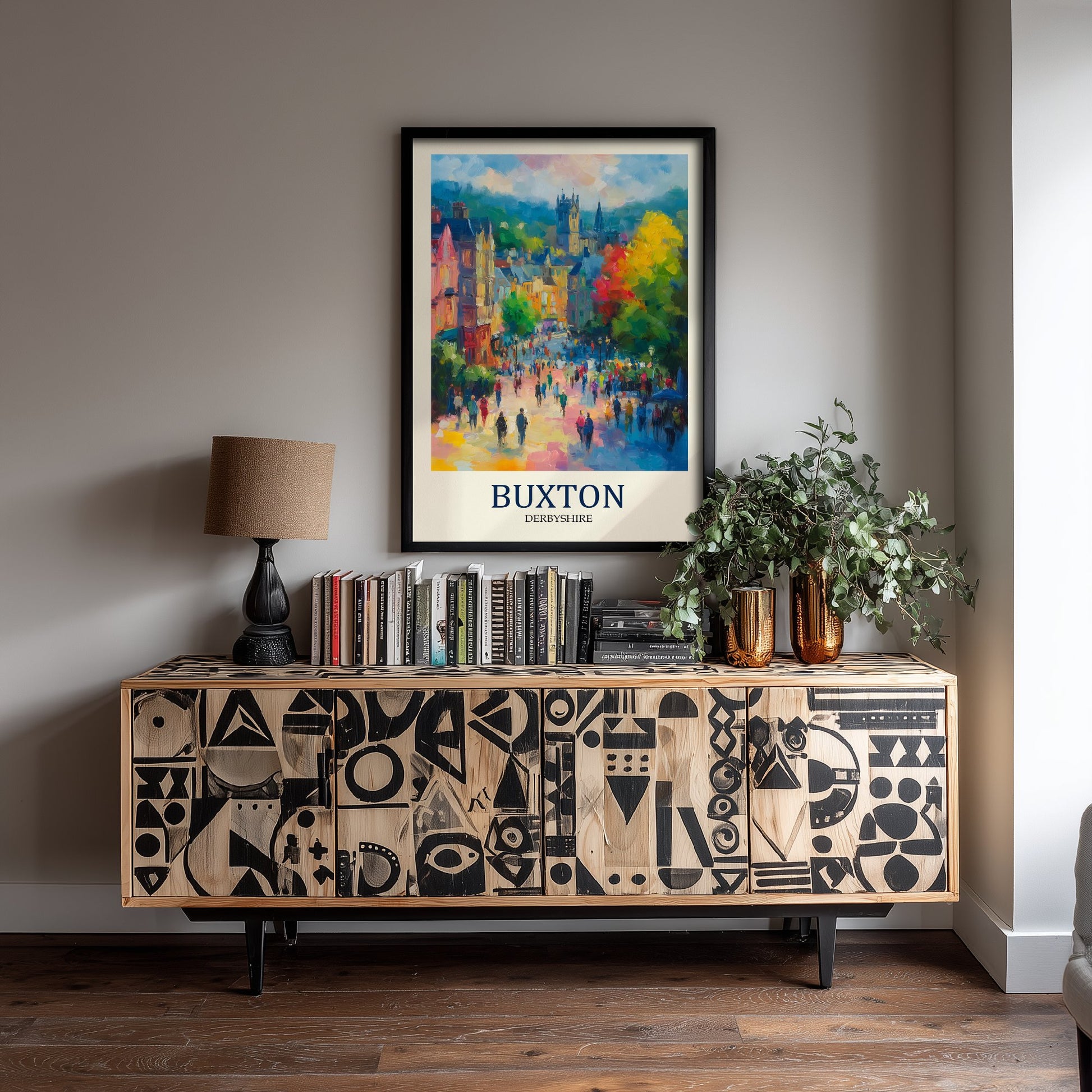 Buxton Travel Poster - Impressionist Town Art Print - Colourful Street Painting - Peak District 3/3