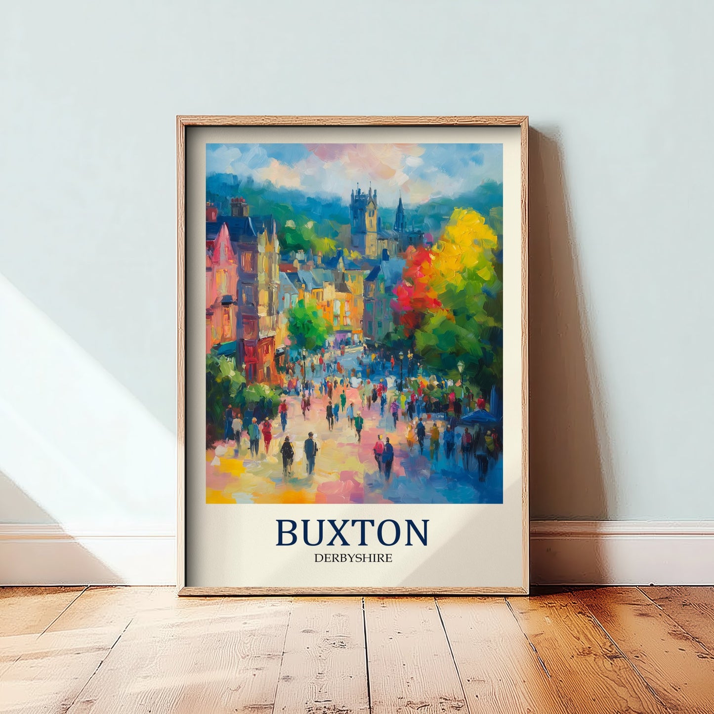 Buxton Travel Poster - Impressionist Town Art Print - Colourful Street Painting - Peak District 3/3