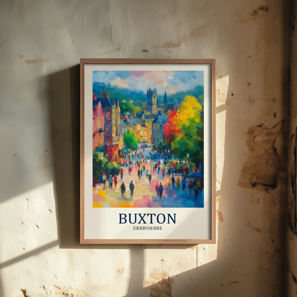 Buxton Travel Poster - Impressionist Town Art Print - Colourful Street Painting - Peak District 3/3