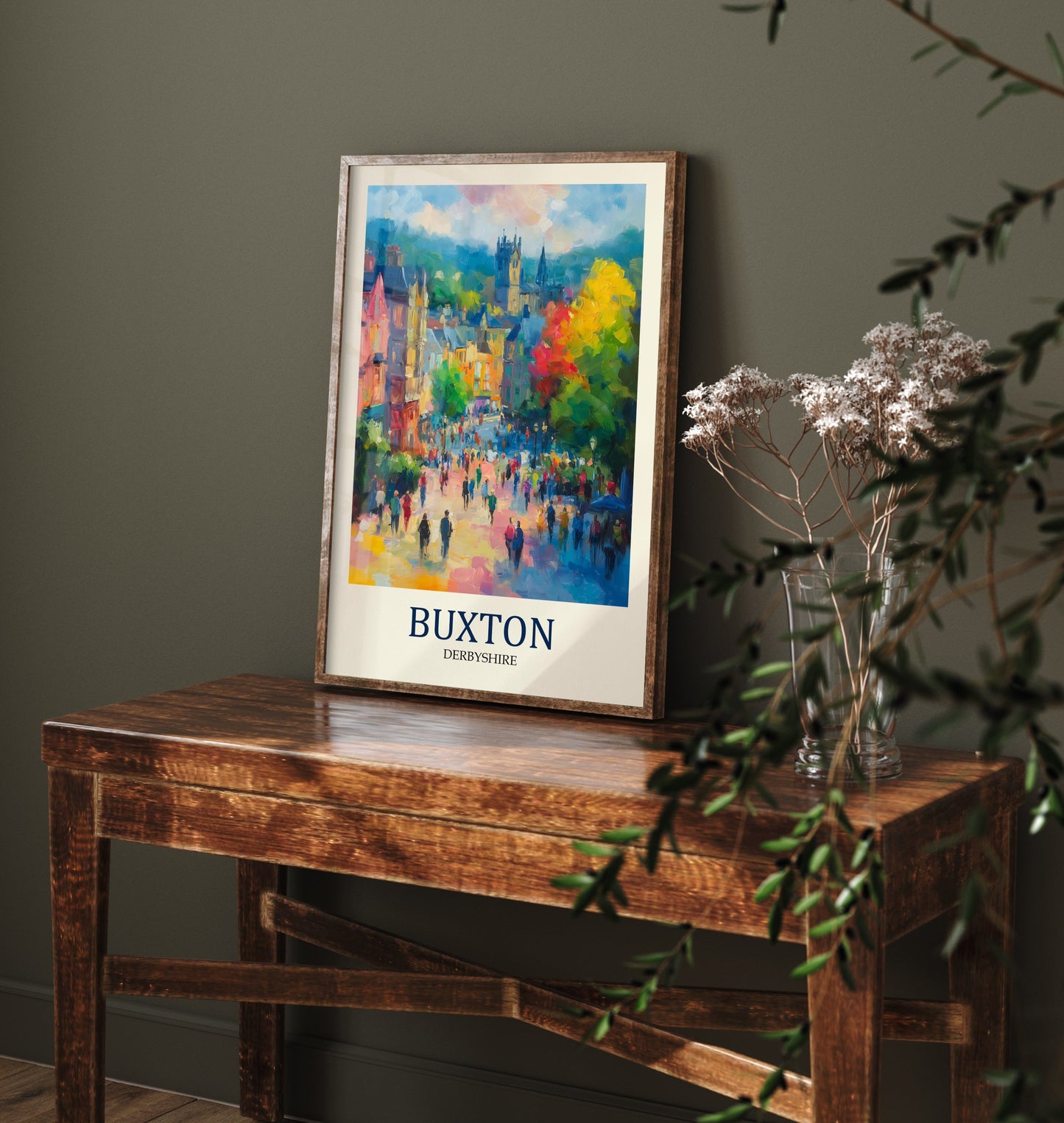 Buxton Travel Poster - Impressionist Town Art Print - Colourful Street Painting - Peak District 3/3