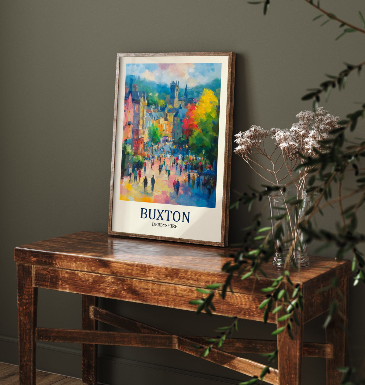 Buxton Travel Poster - Impressionist Town Art Print - Colourful Street Painting - Peak District 3/3