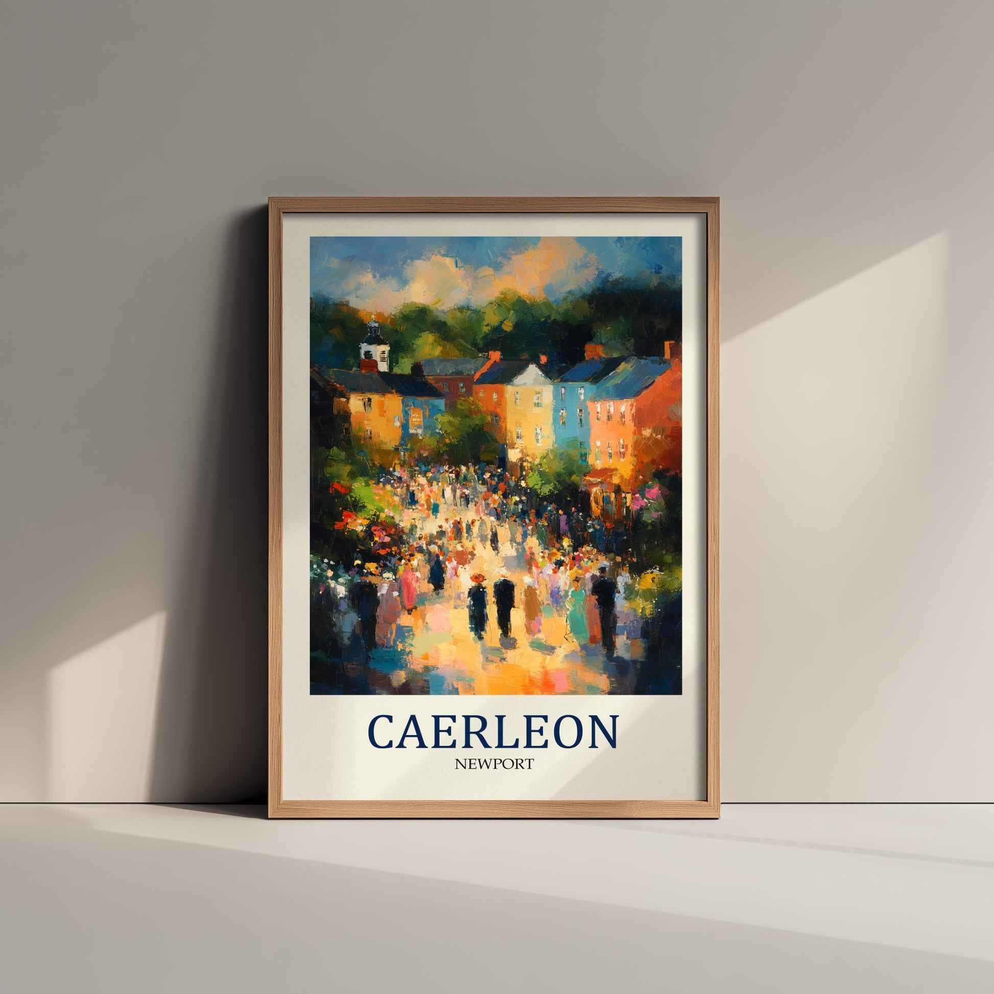 Caerleon Travel Poster - Impressionist Town Art Print - Colourful Street Painting - Roman Wales 1/3