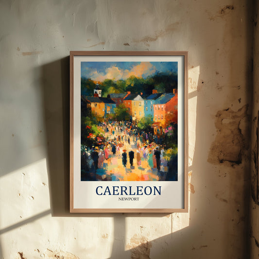 Caerleon Travel Poster - Impressionist Town Art Print - Colourful Street Painting - Roman Wales 1/3