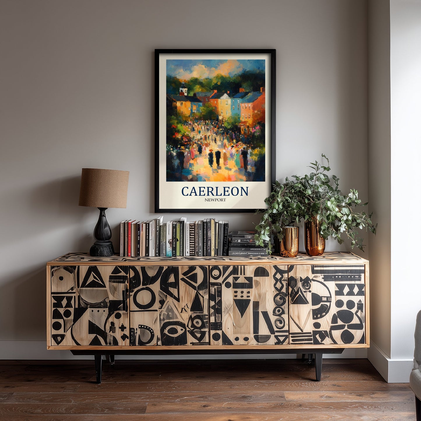 Caerleon Travel Poster - Impressionist Town Art Print - Colourful Street Painting - Roman Wales 1/3