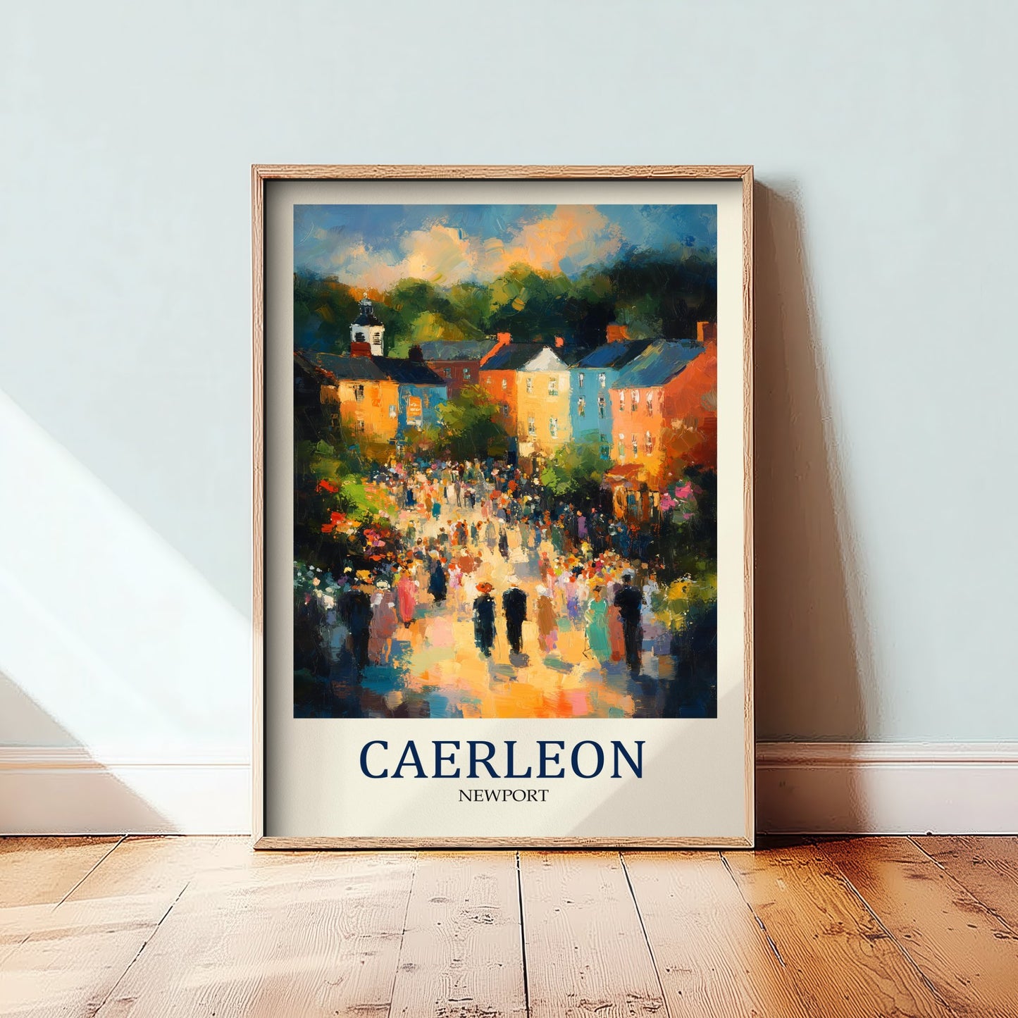 Caerleon Travel Poster - Impressionist Town Art Print - Colourful Street Painting - Roman Wales 1/3