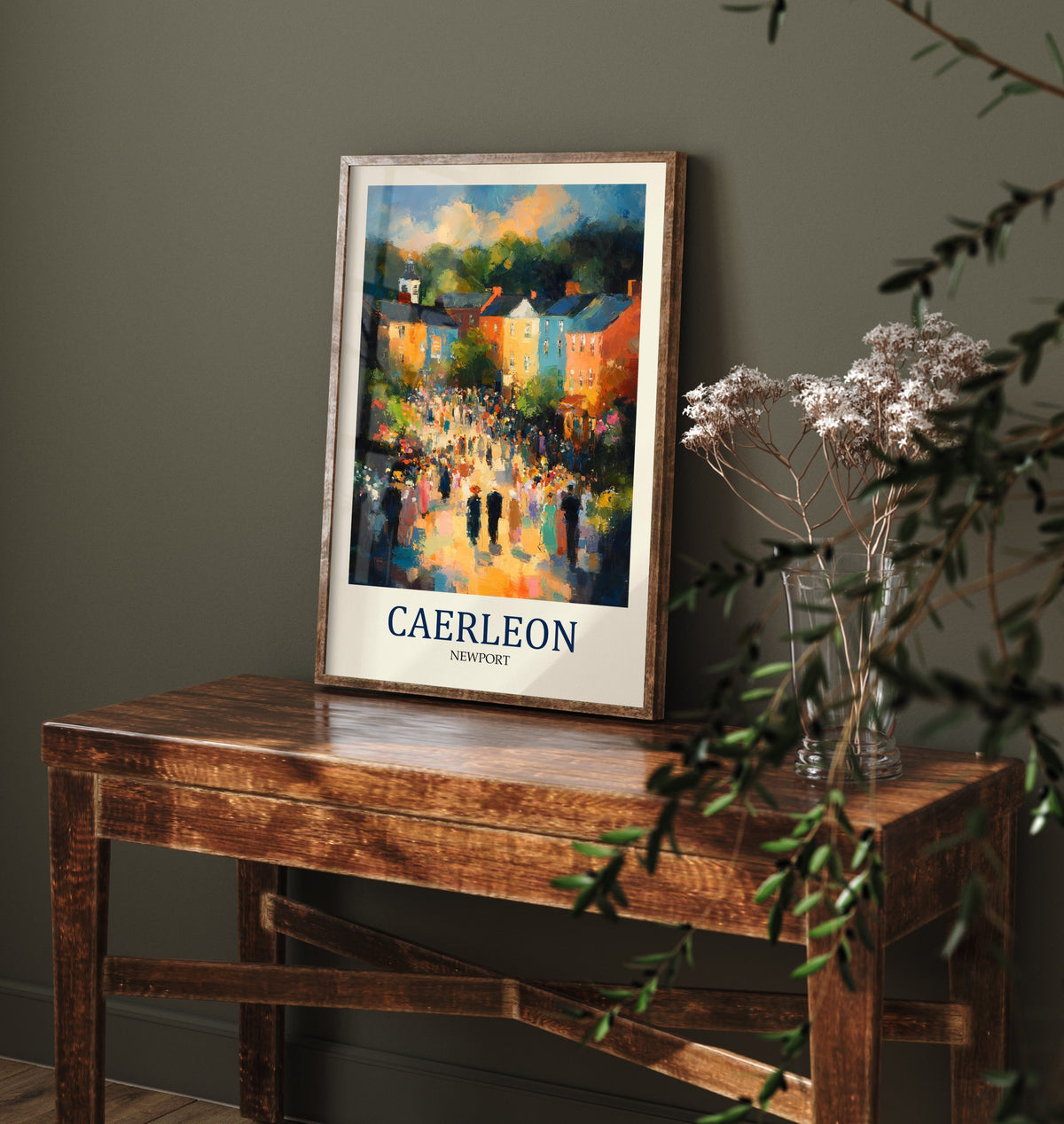 Caerleon Travel Poster - Impressionist Town Art Print - Colourful Street Painting - Roman Wales 1/3