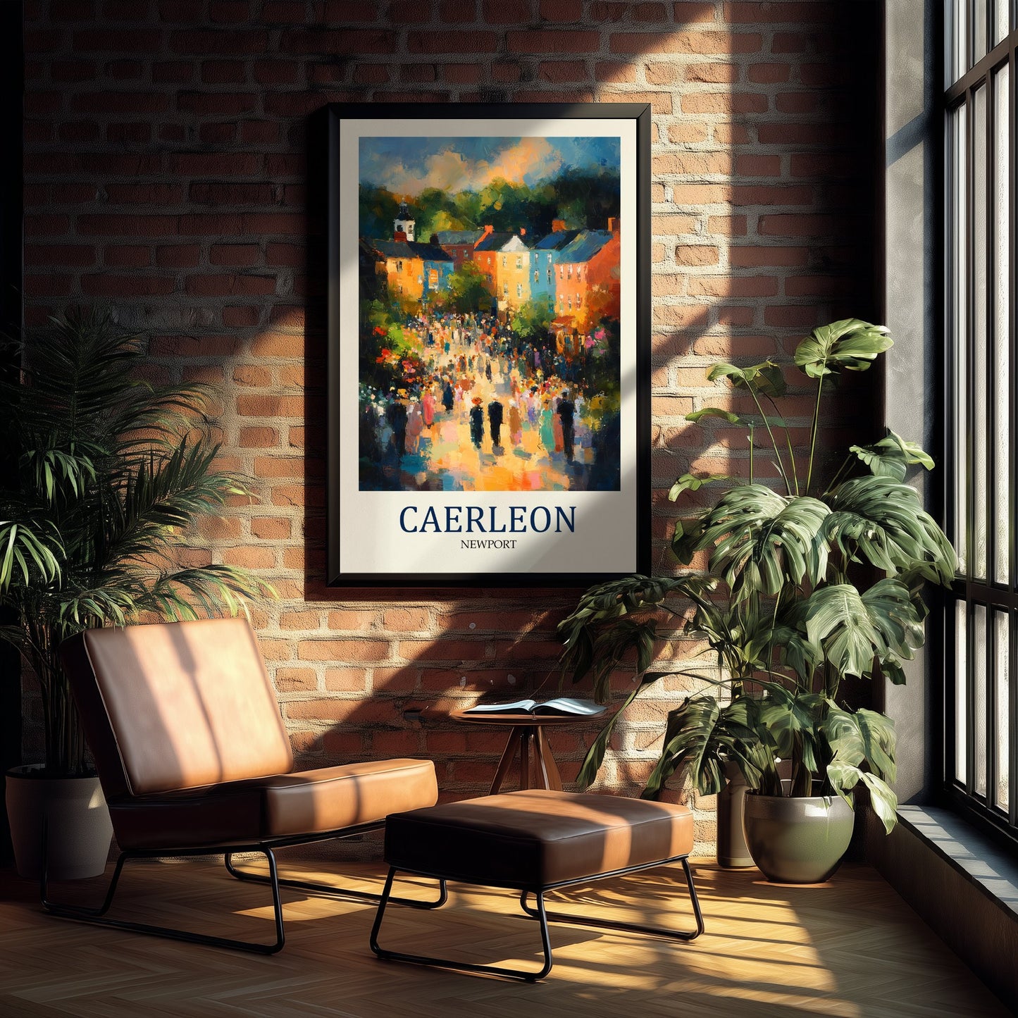 Caerleon Travel Poster - Impressionist Town Art Print - Colourful Street Painting - Roman Wales 1/3