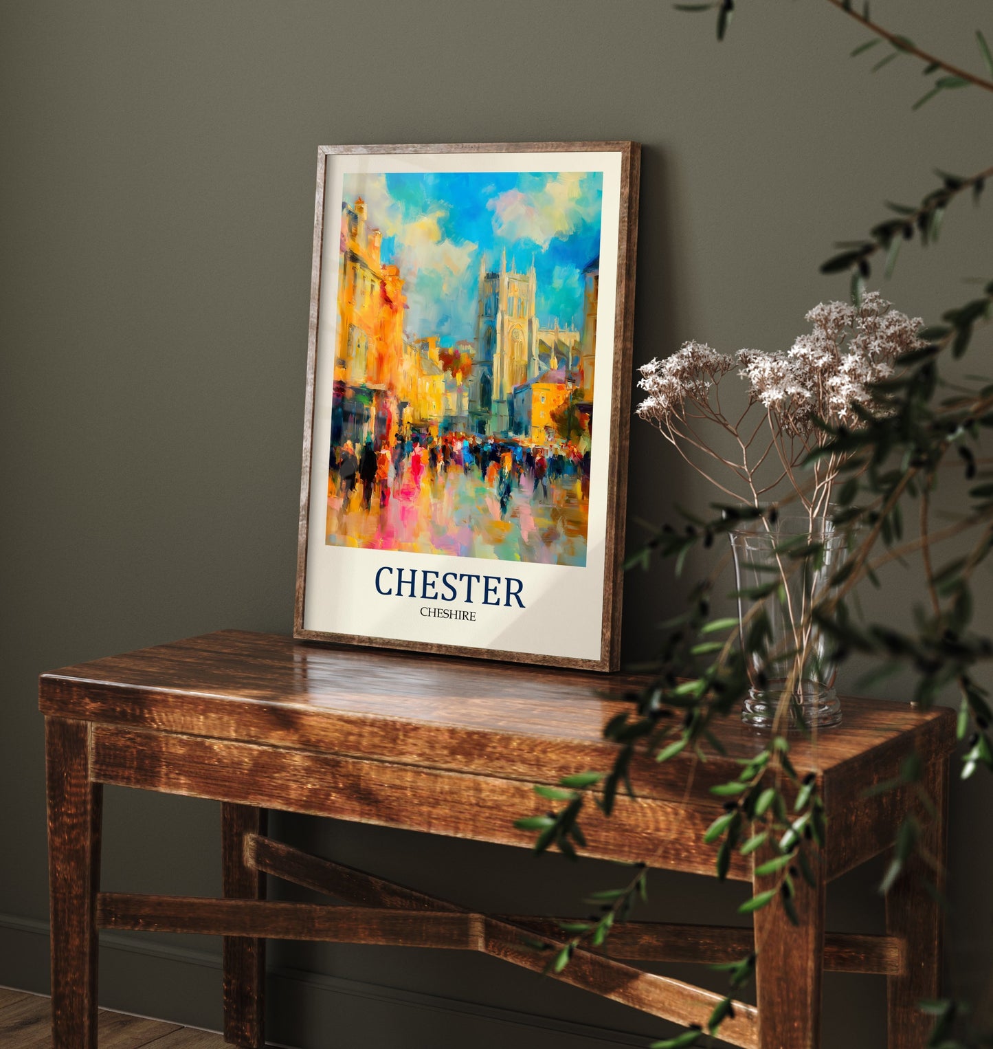 Chester Travel Poster - Impressionist City Art Print - Colourful Street Painting - Roman Heritage 3/3