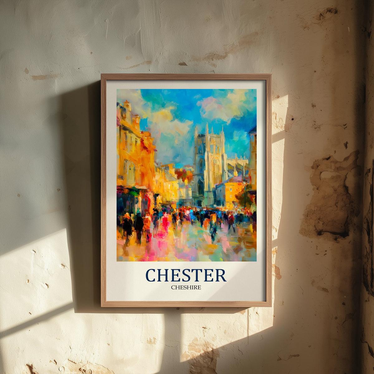 Chester Travel Poster - Impressionist City Art Print - Colourful Street Painting - Roman Heritage 3/3