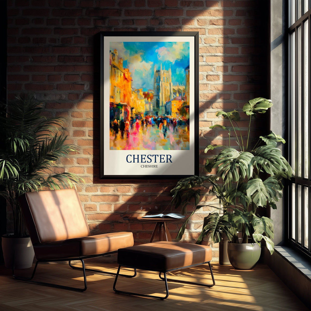Chester Travel Poster - Impressionist City Art Print - Colourful Street Painting - Roman Heritage 3/3