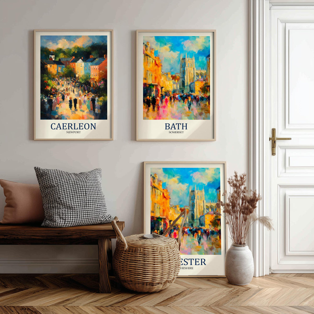 Roman Britain Set of Three Prints | Caerleon Bath Chester | Impressionist Heritage Wall Art Poster Painting