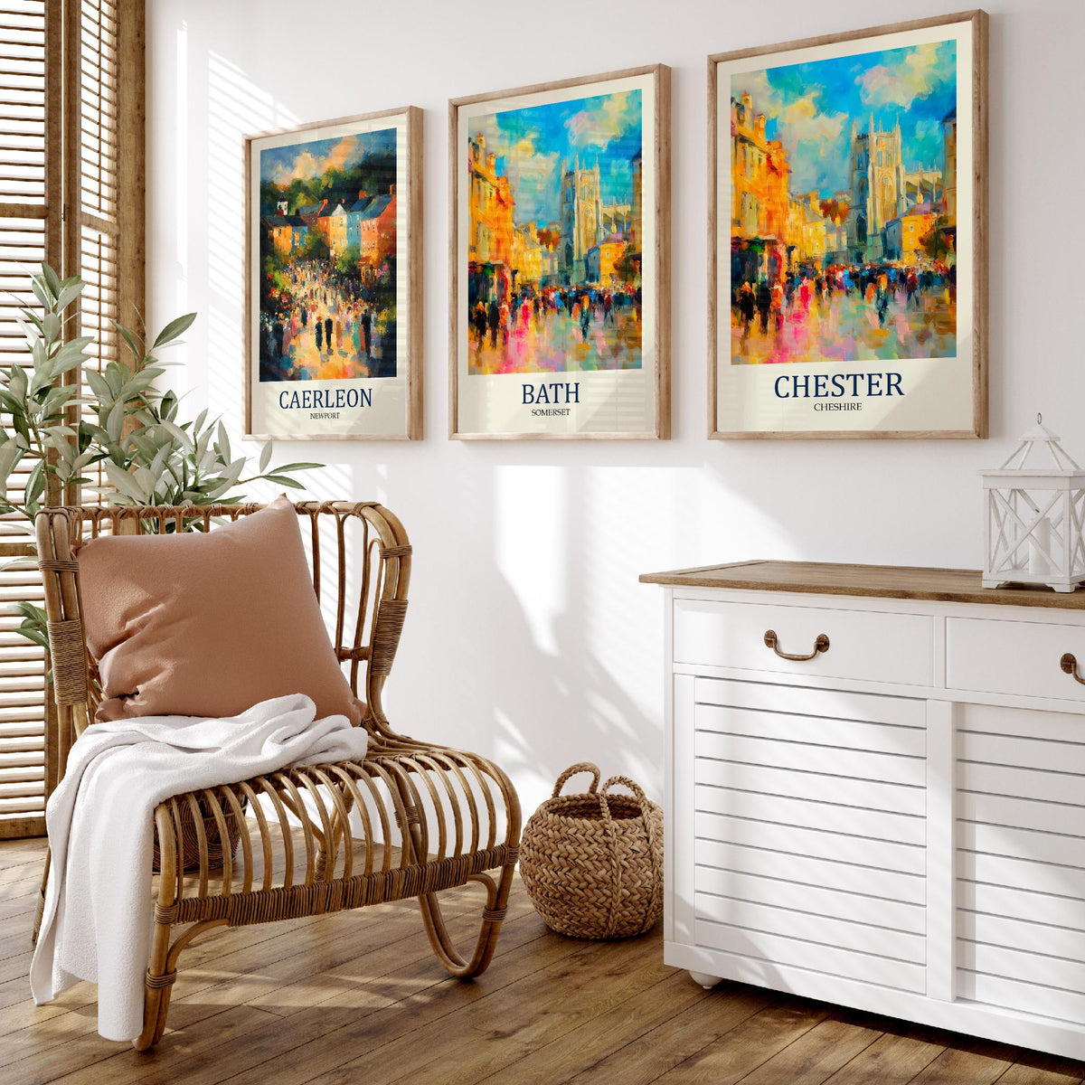 Roman Britain Set of Three Prints | Caerleon Bath Chester | Impressionist Heritage Wall Art Poster Painting